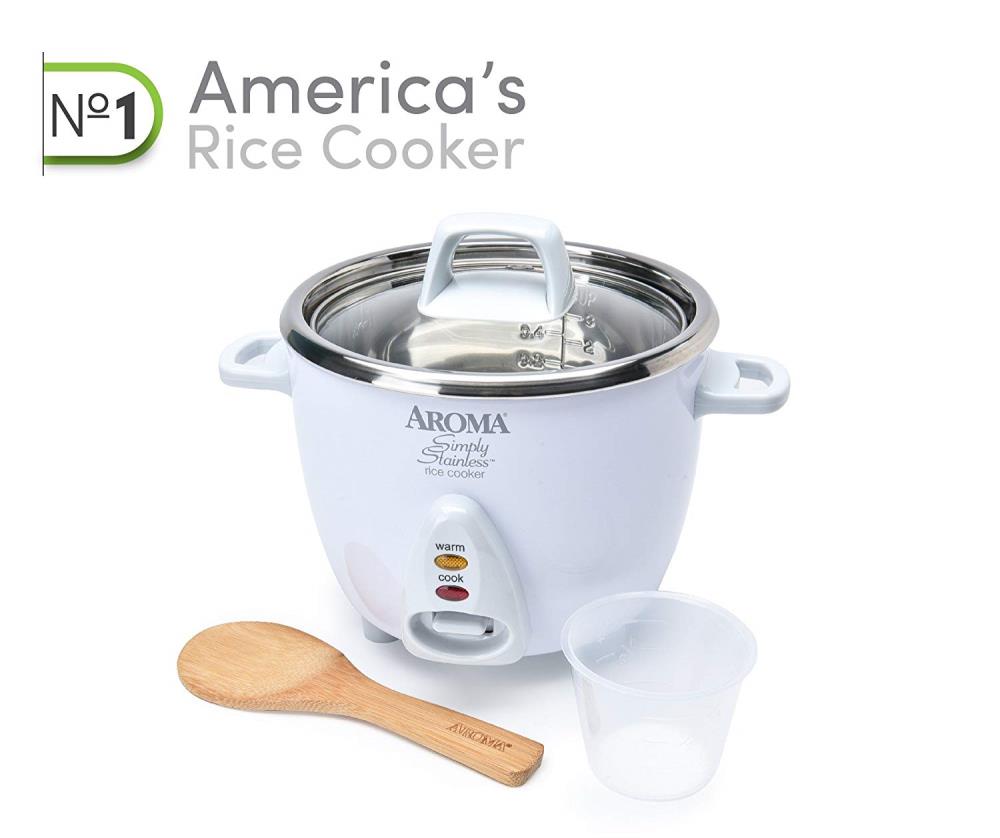 Details about   Aroma Housewares Simply Stainless Rice Cooker 14 Cup cooked 
