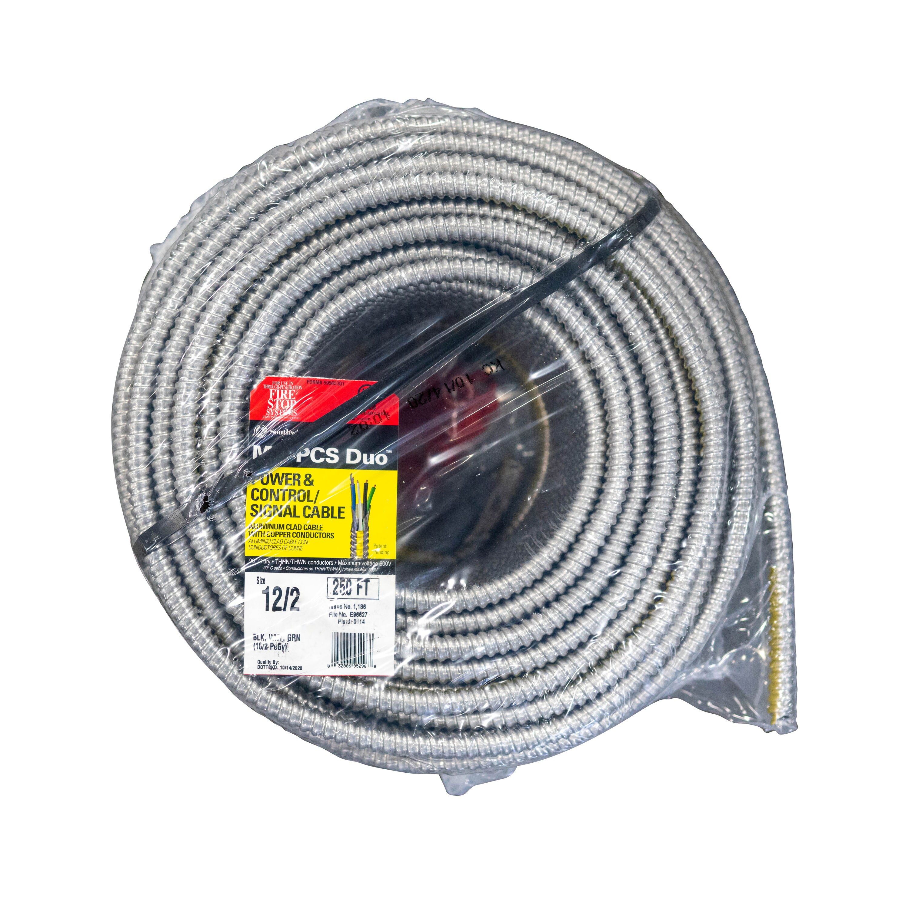 Stranded Copper Metal Clad Aluminum Southwire Armorlite Cable 12/3 x 250 ft 