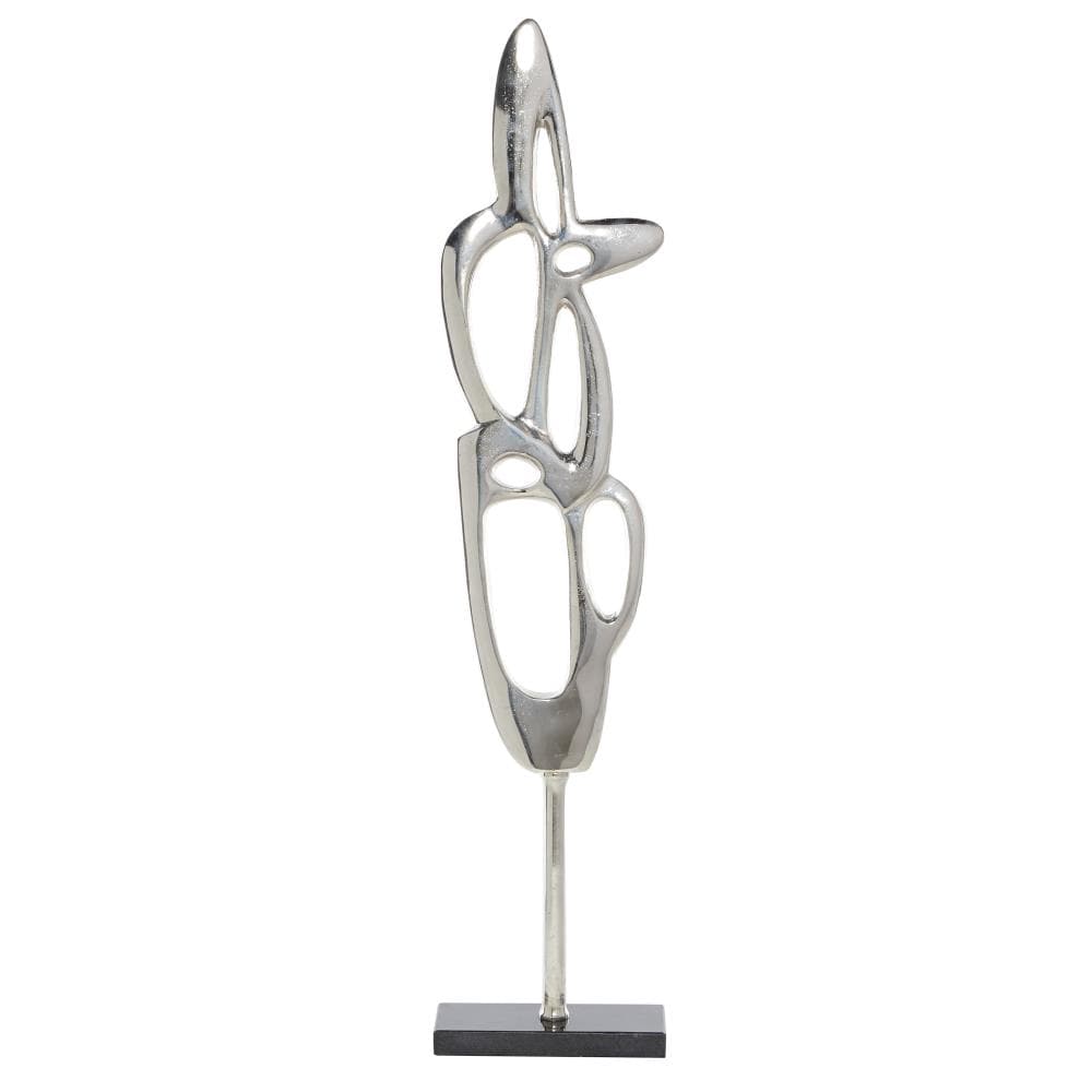Abstract 29 x 7 x 3 Inches Venus Williams Collection Silver Aluminum Sculpture