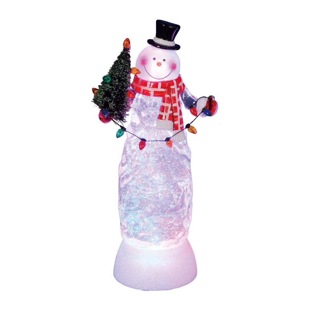 battery operated glitter snowman