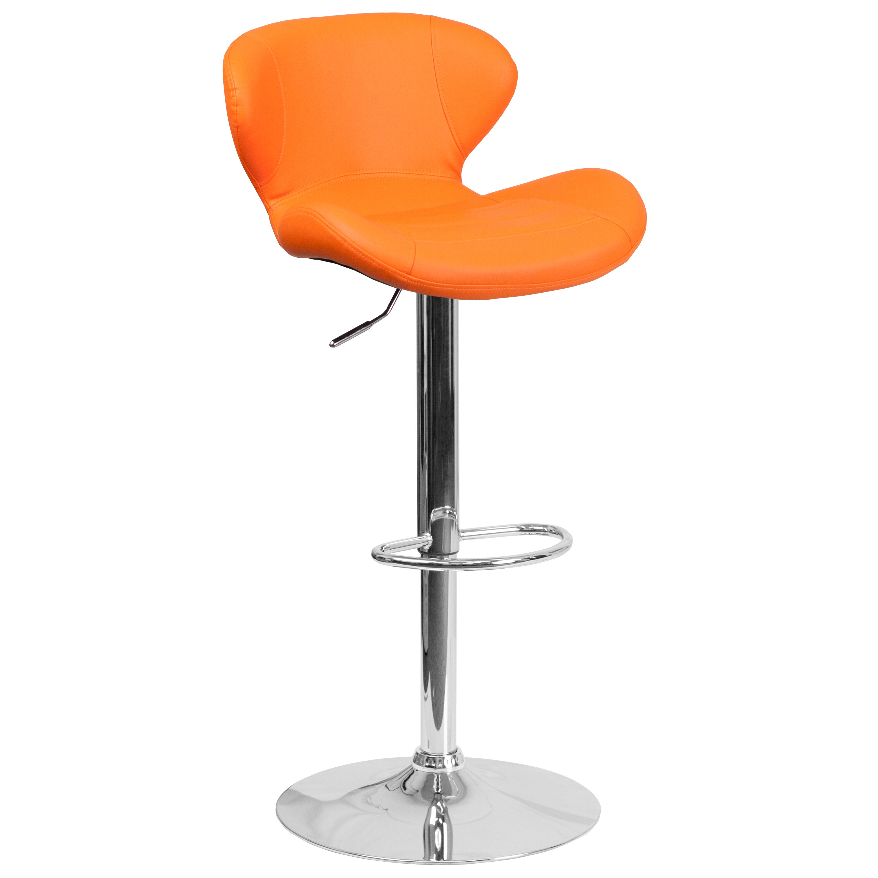 orange plastic bar stools