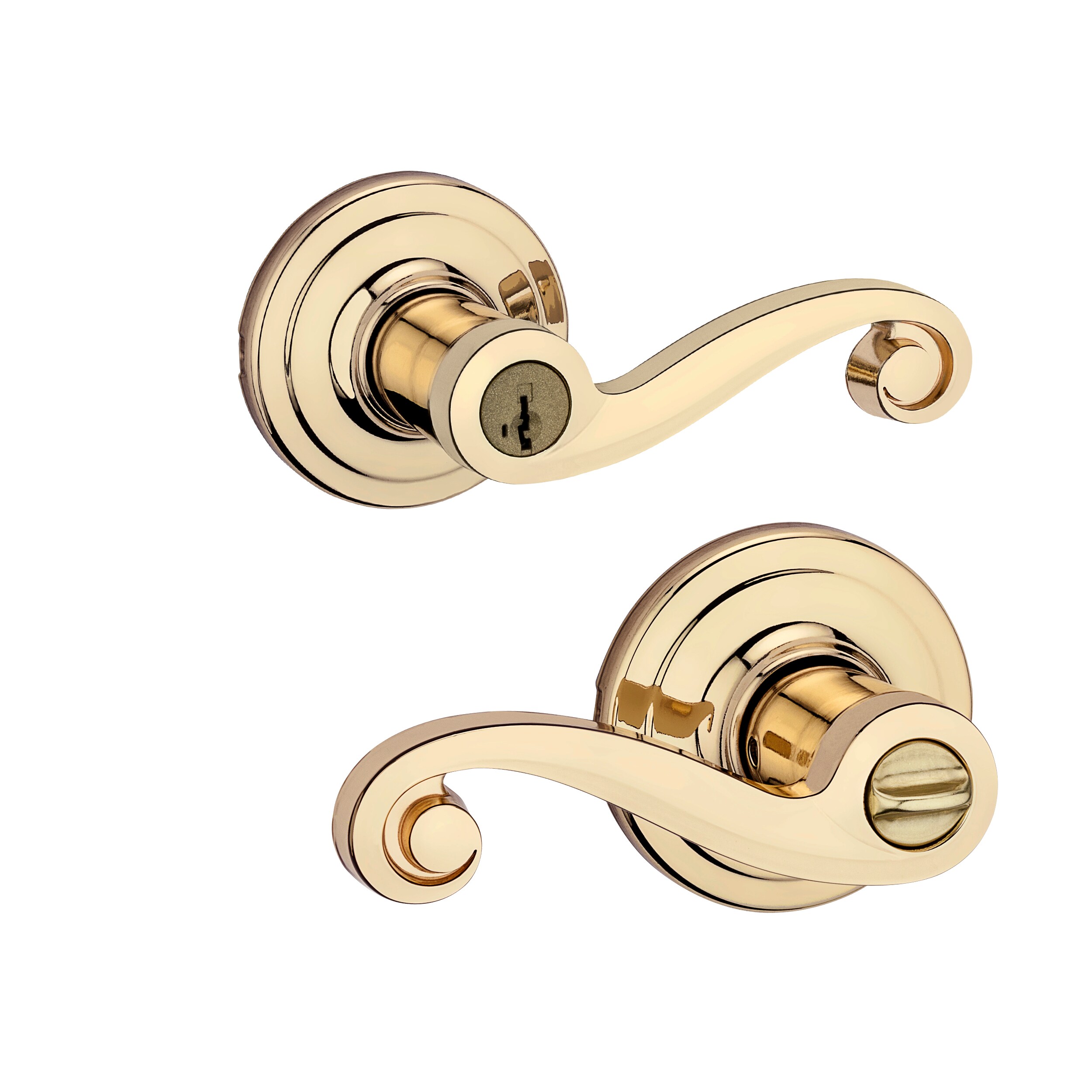 Kwikset  Single Cylinder Handleset w/Lido Lever with SmartKey in Polished Brass 