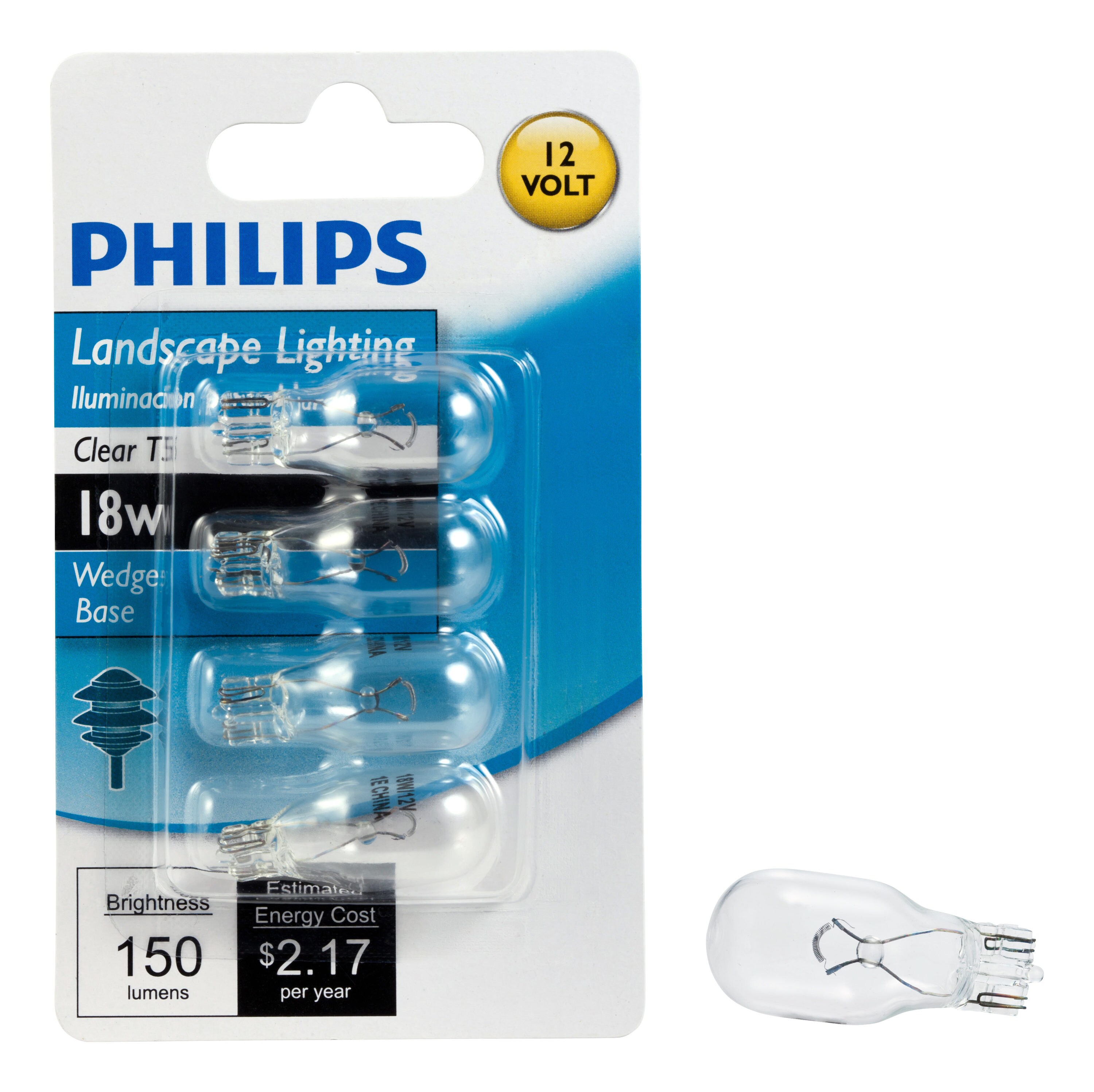 PHILIPS LANDSCAPING LIGHTS 11V 18W 4 IN PACKAGE WEDGE BASE 