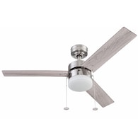 Vue 44-in Nickel LED Indoor Ceiling Fan with Light (3-Blade)