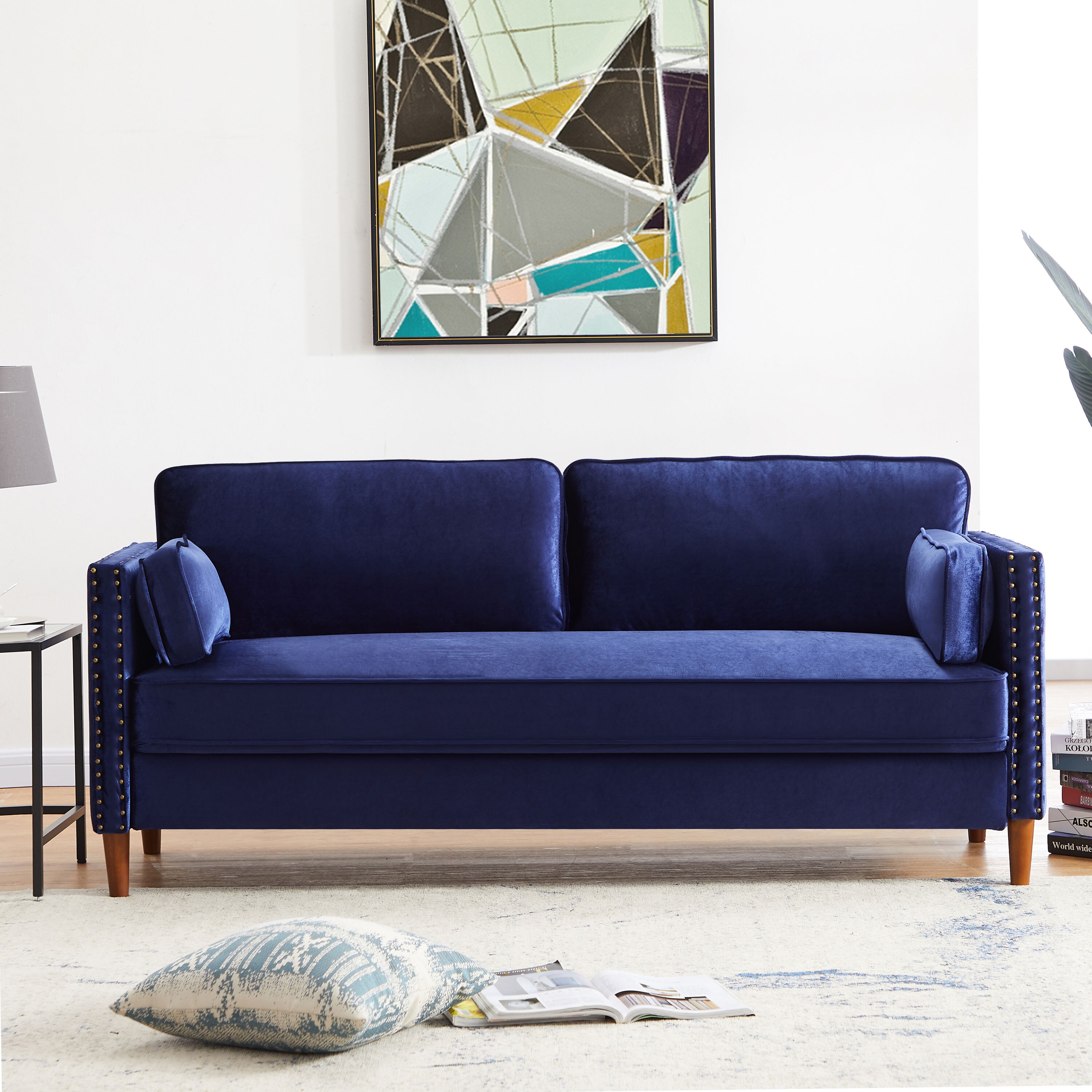 Details about   Modern Living Room Couch Set Furniture BLUE Microfiber Fabric Sofa Loveseat IG0R 