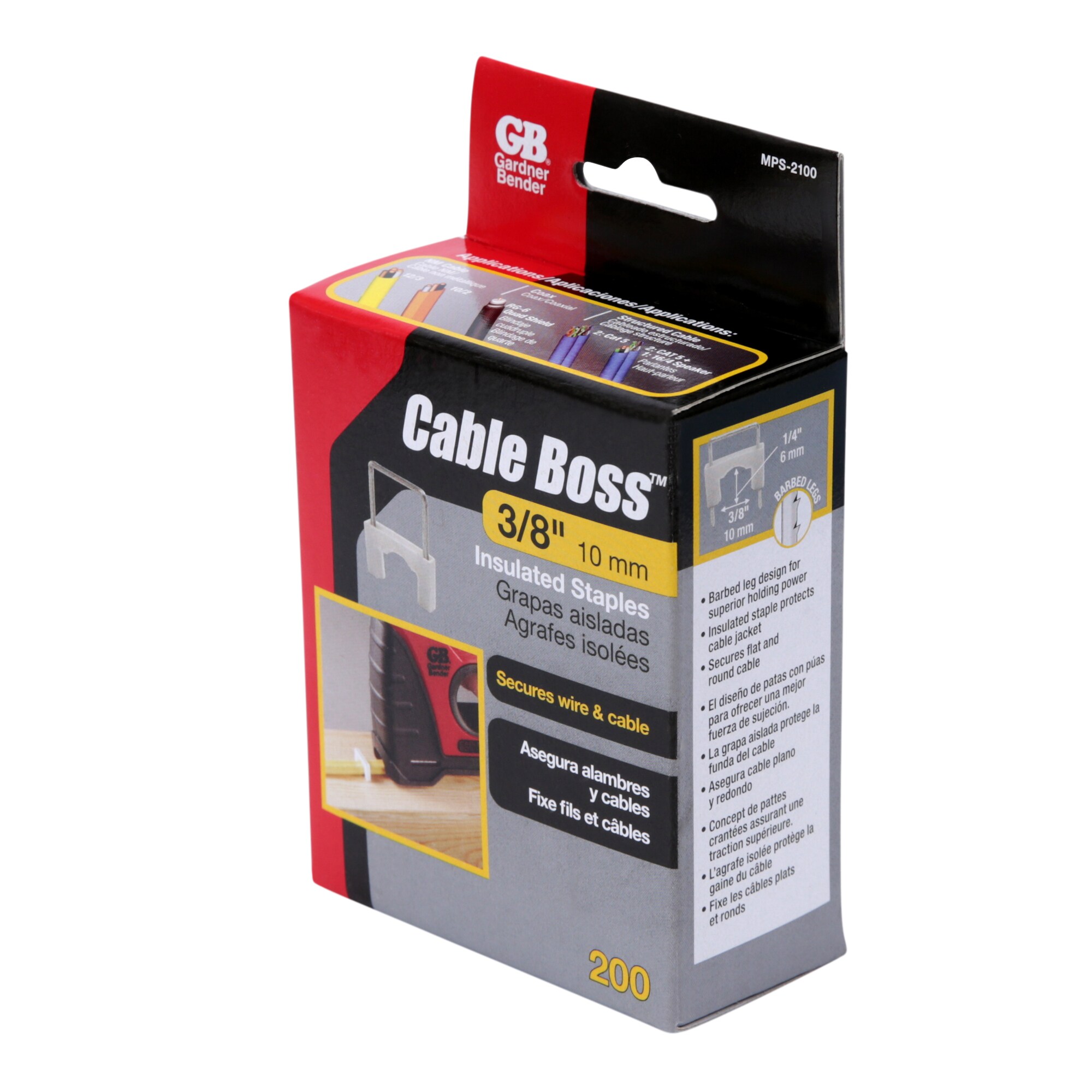Details about   GB Gardner Bender MPS-2080 5/16 Blue Cable Boss™ Cable Staples 250 Box 