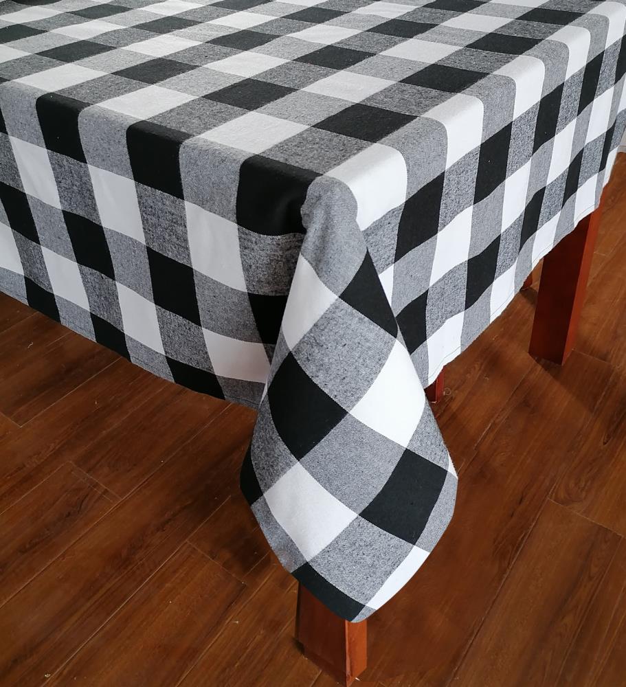 60 x 102 in Cotton Tablecloth Checkered Red & White 