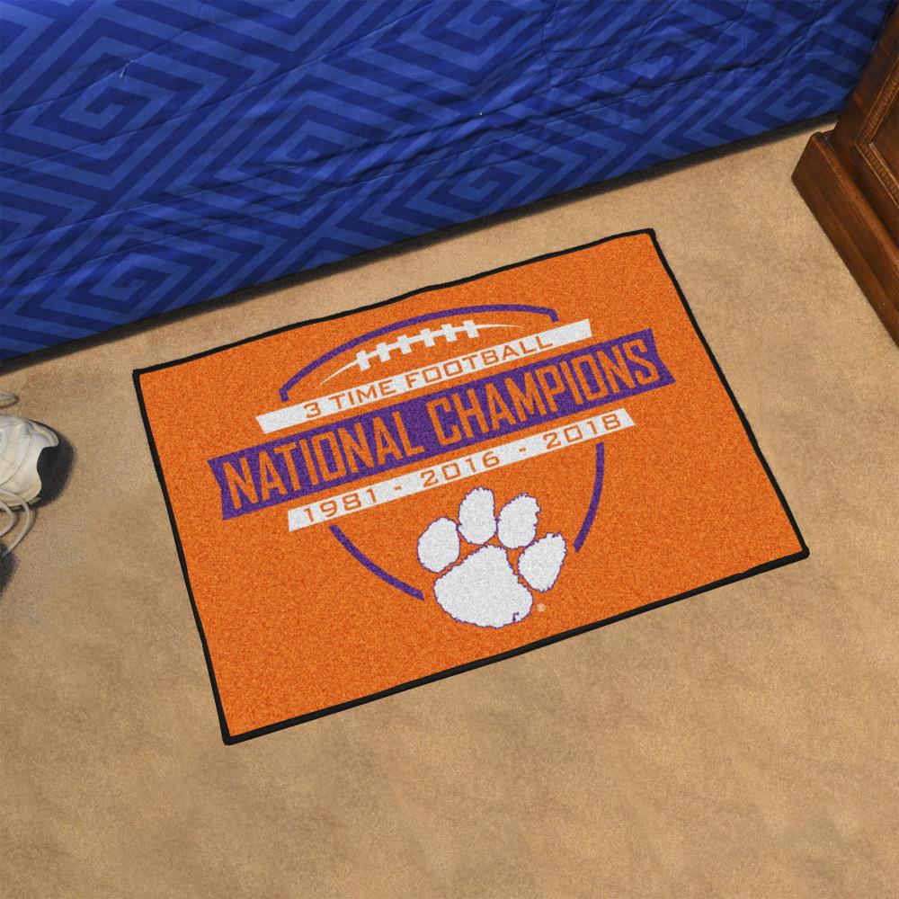 KH Sports Fan Clemson Tigers Logo Team Coir Doormat Multi 