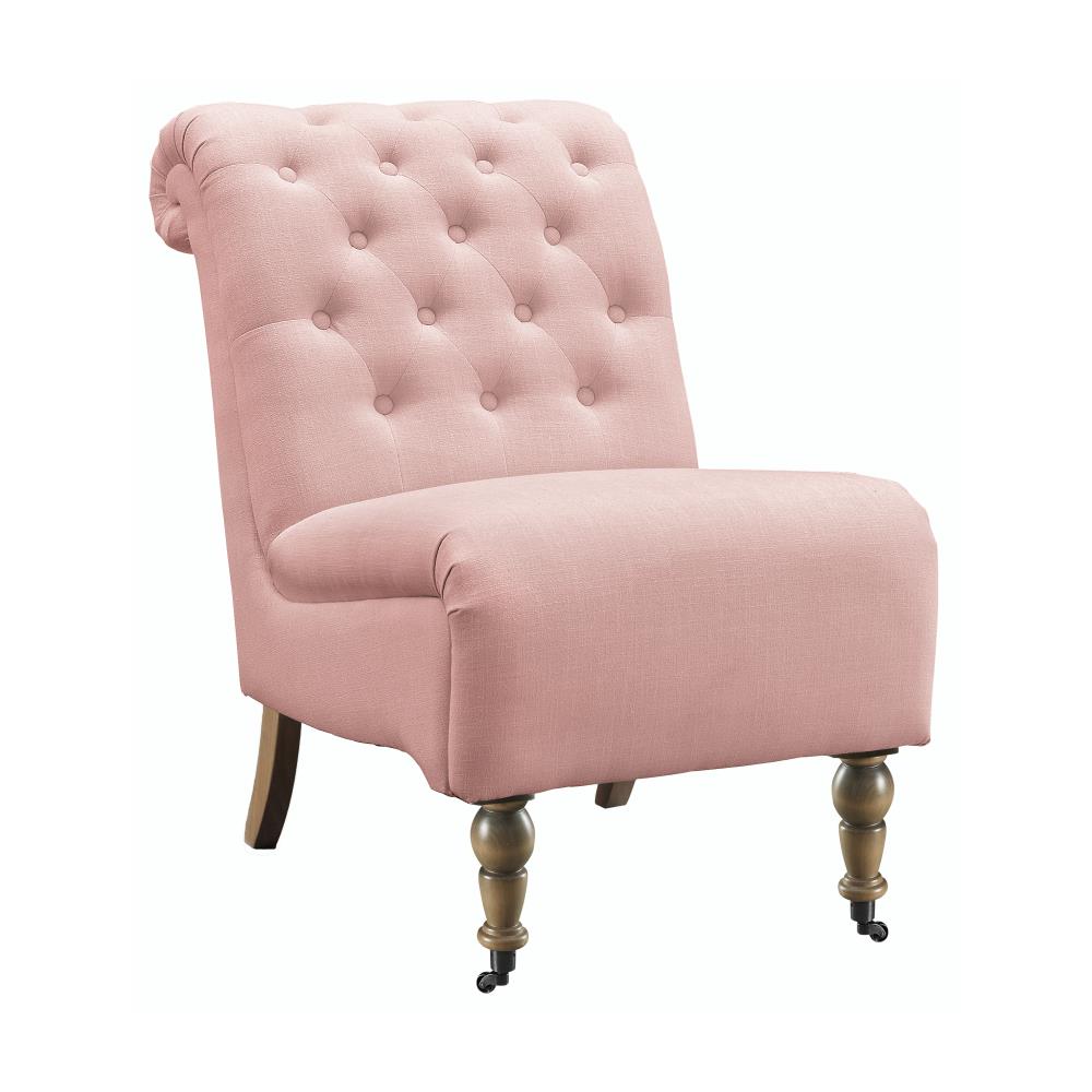 pink linen chair