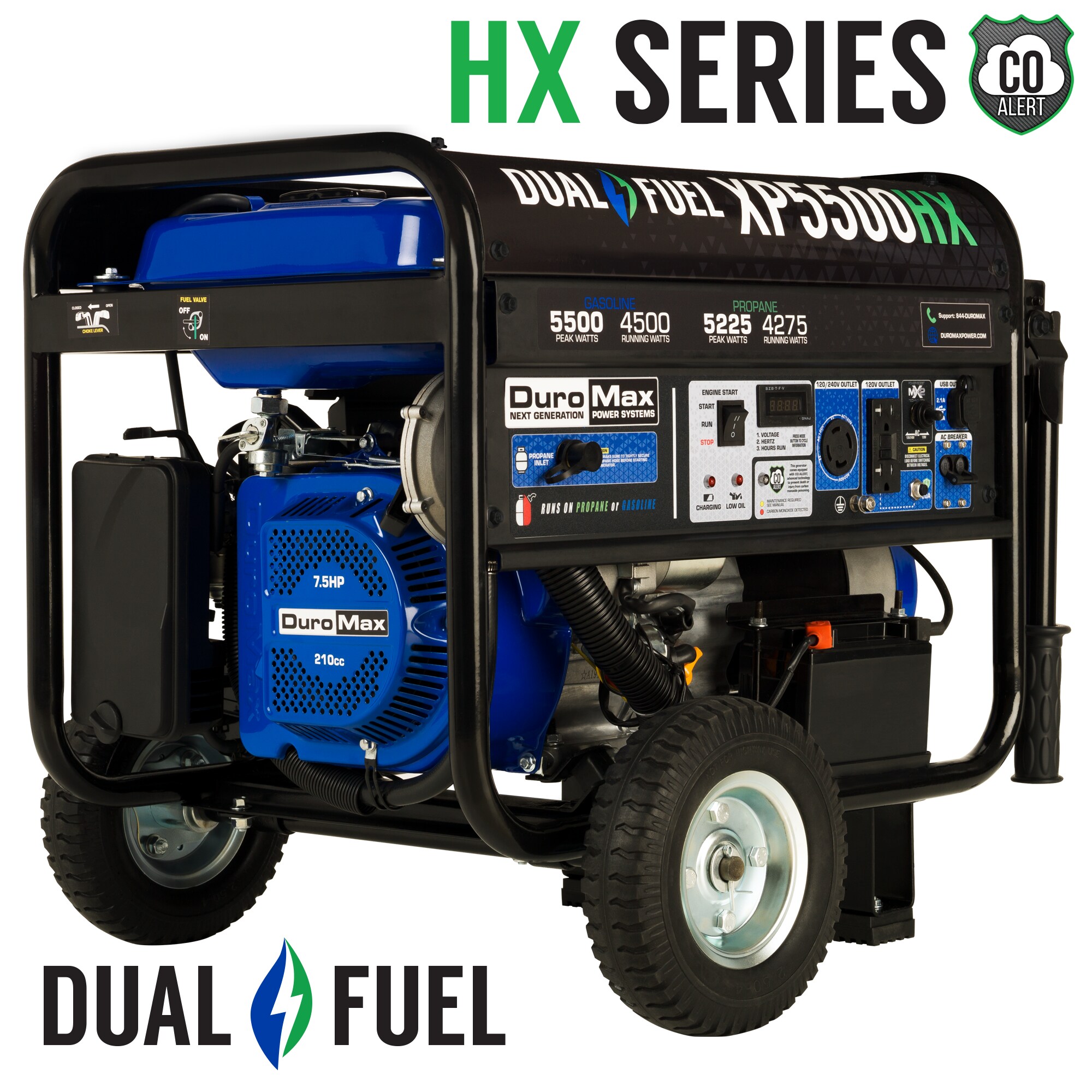 Carelessness Overdoing Marine DuroMax HX 210cc Electric Start Camping and RV Ready 4500-Watt Gasoline/ Propane Portable Generator in the Portable Generators department at  Lowes.com