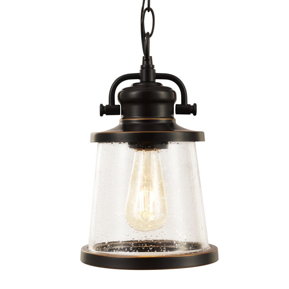 Globe Electric Roth 1-Light Oil Rubbed Bronze Outdoor Indoor Hanging Pendant 