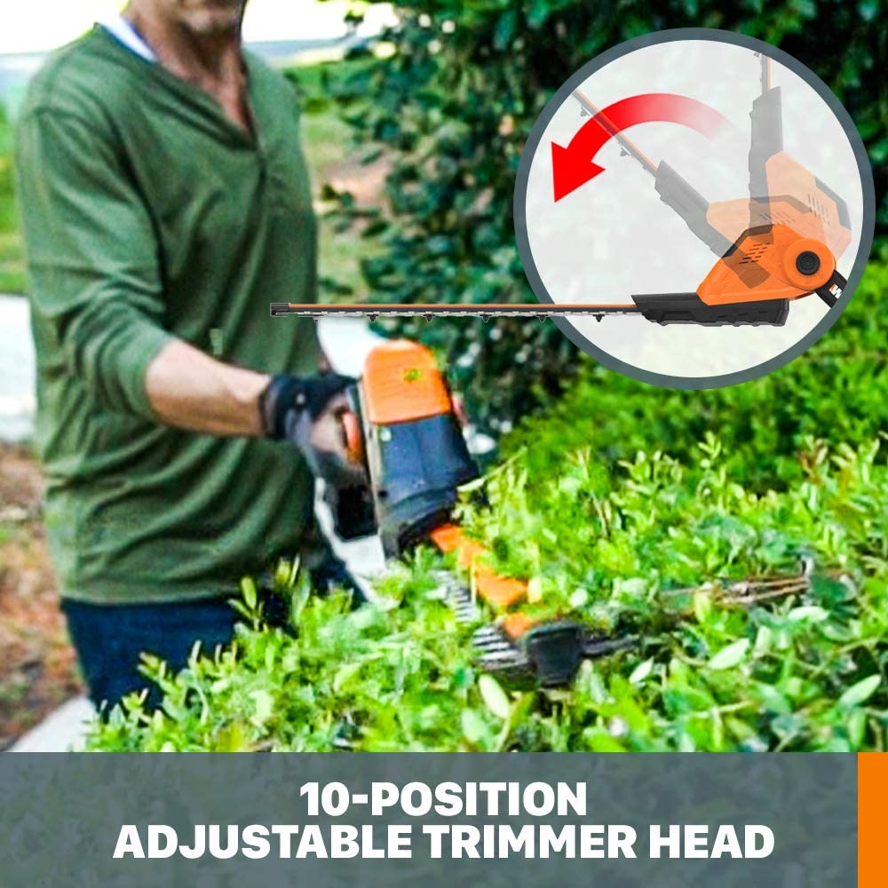 WORX POWER SHARE 20-Volt Max 20-in Dual Cordless Electric Hedge Trimmer 2 Ah (Battery & Charger Included)