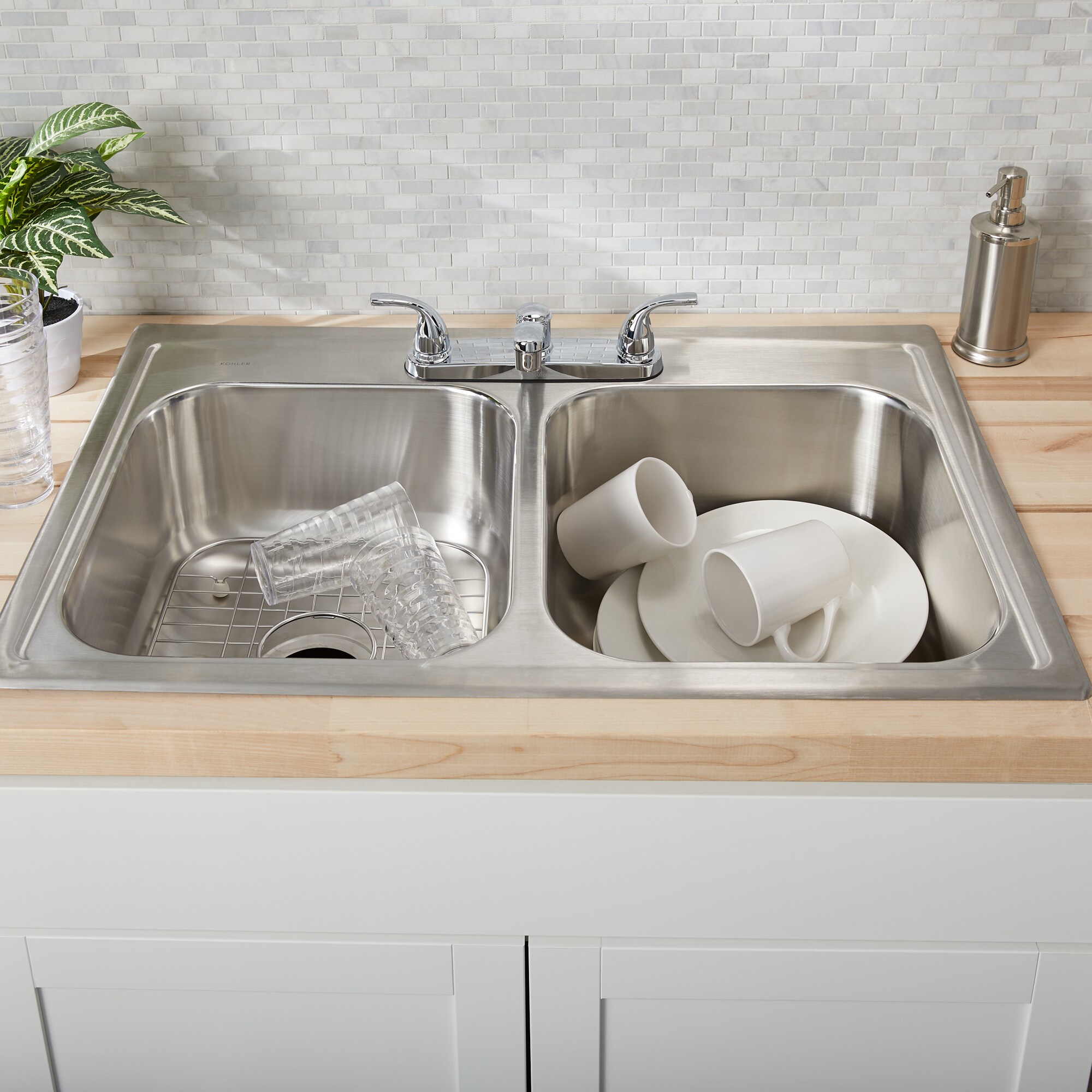 Kohler Toccata Drop In 33 In X 22 In Stainless Steel Double Equal Bowl