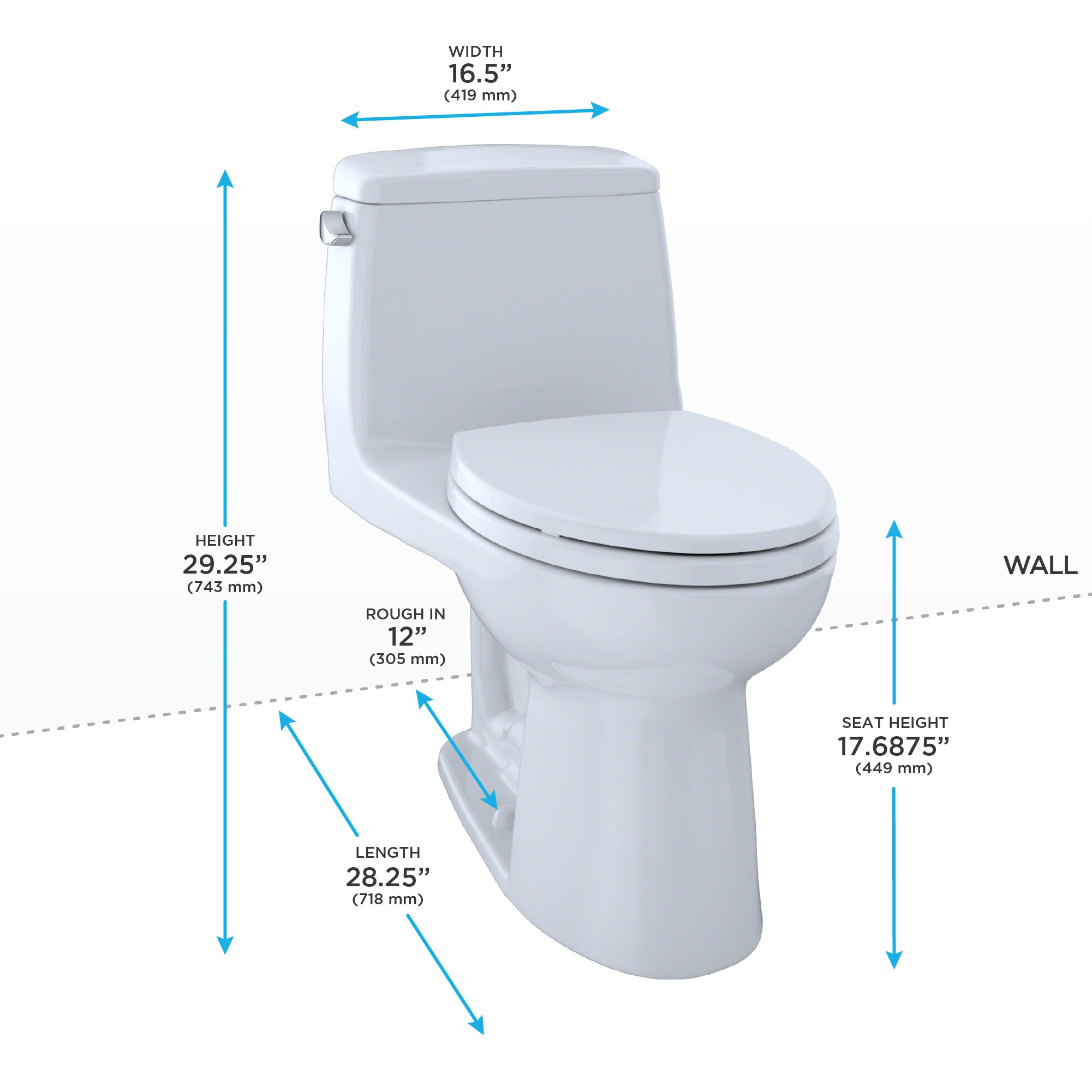 TOTO Eco Cotton White Elongated Chair Height WaterSense Toilet 12-in Rough-In Size Compliant) in the Toilets department at Lowes.com