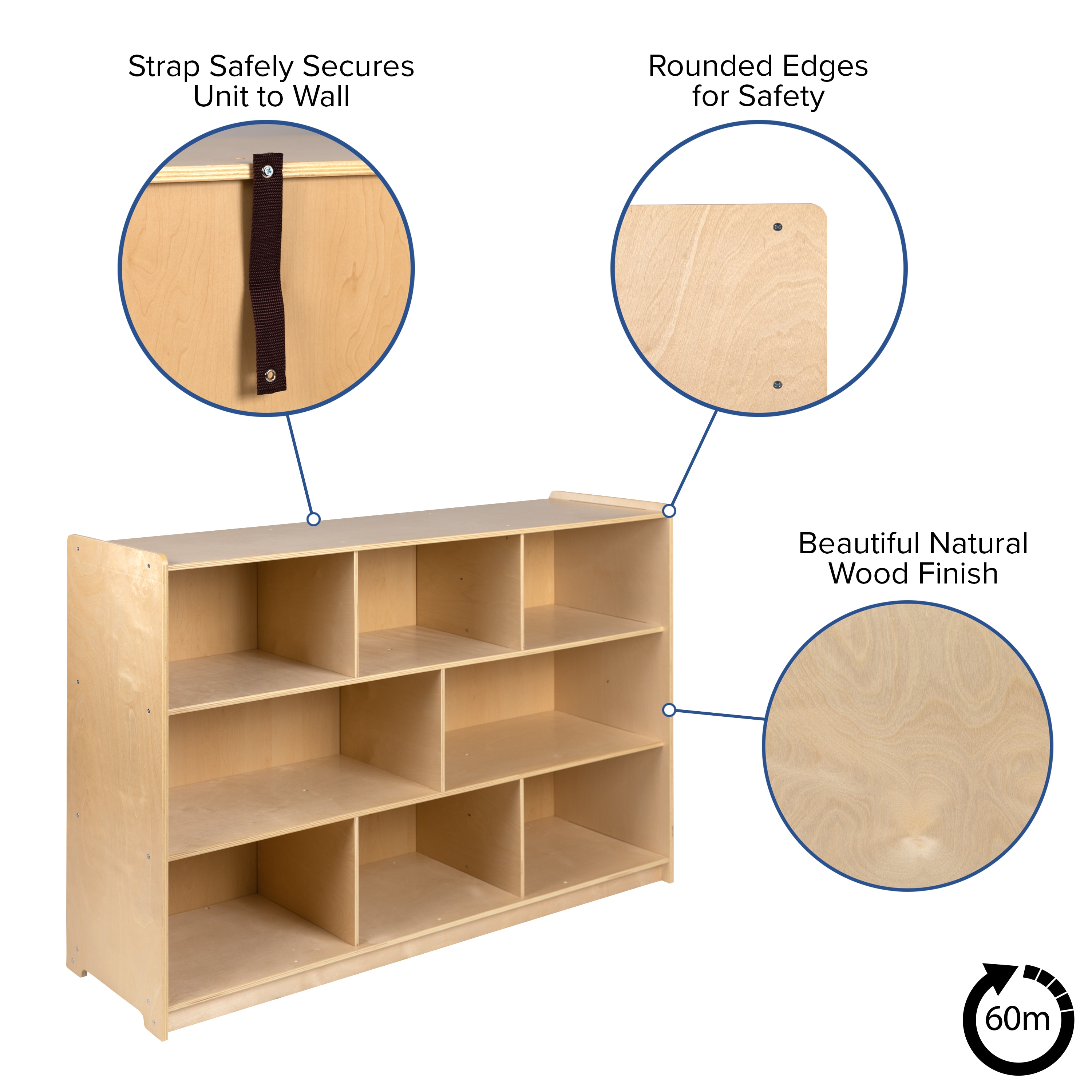 Natural Wooden Corner Shelf Kit Wall Mounted  Small & Large Storage Home kit