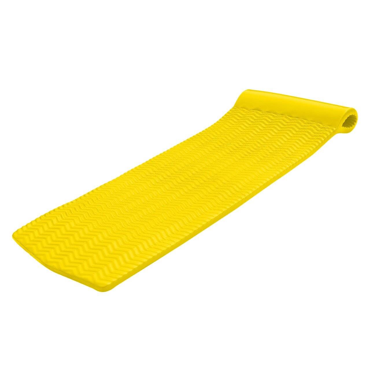 Yellow TRC Recreation Serenity 70 Inch Thick Foam Mat Raft Lounger Pool Float 