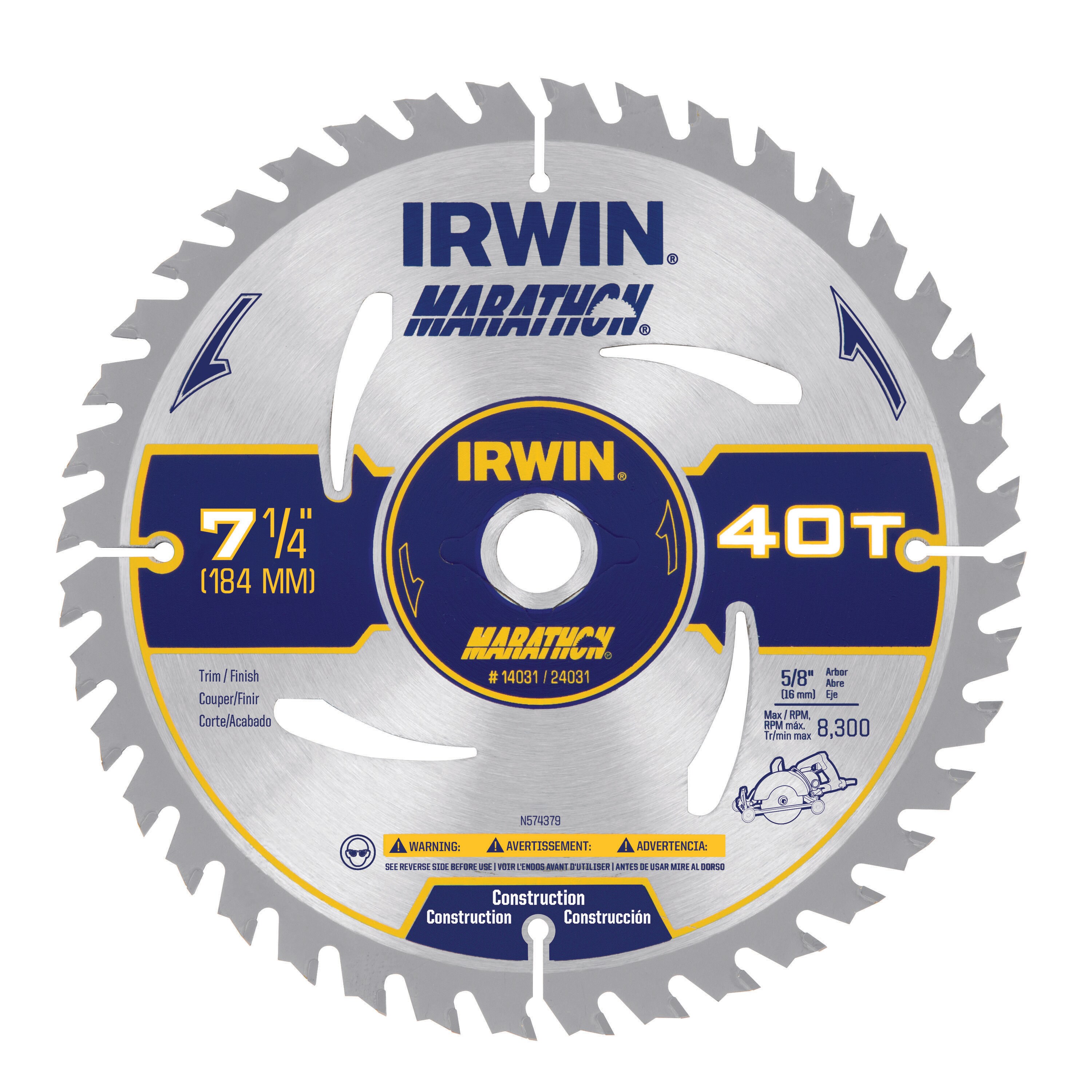 IRWIN Irwin Marathon 7-1-4 40T Marathon Circle Blade 