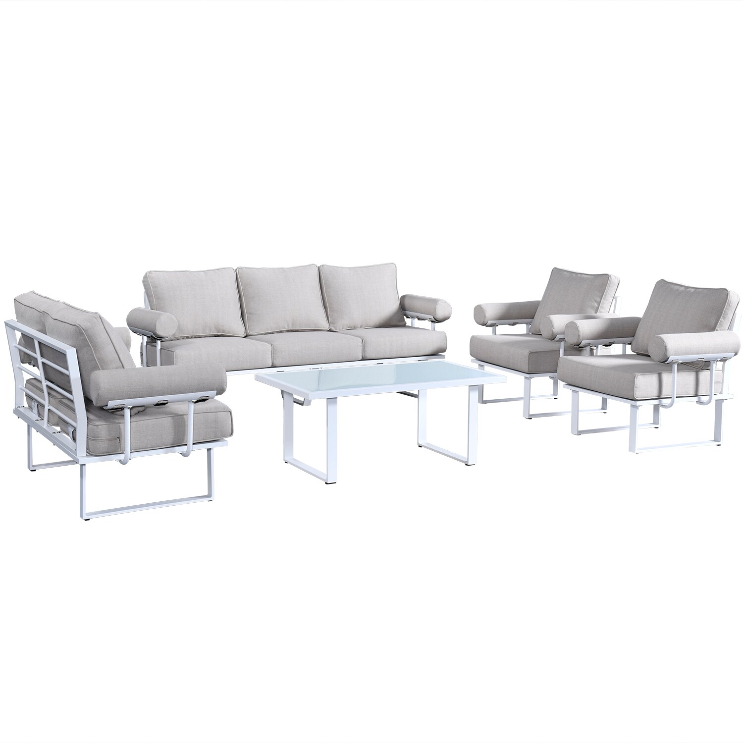 athena 7 piece patio set with fire pit