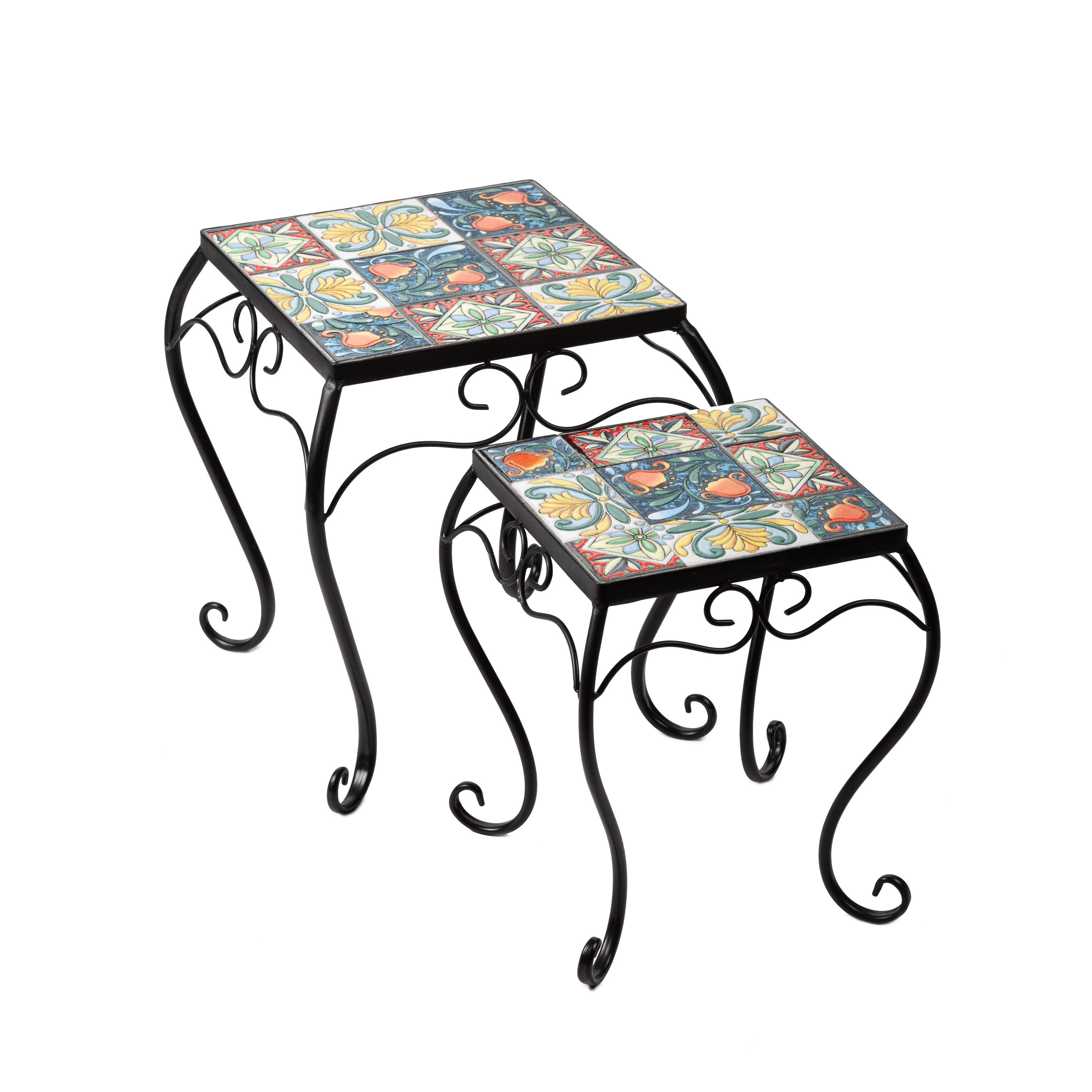 OUTDOOR AND INDOOR CERAMIC TOP TABLE WITH METAL LEGS 
