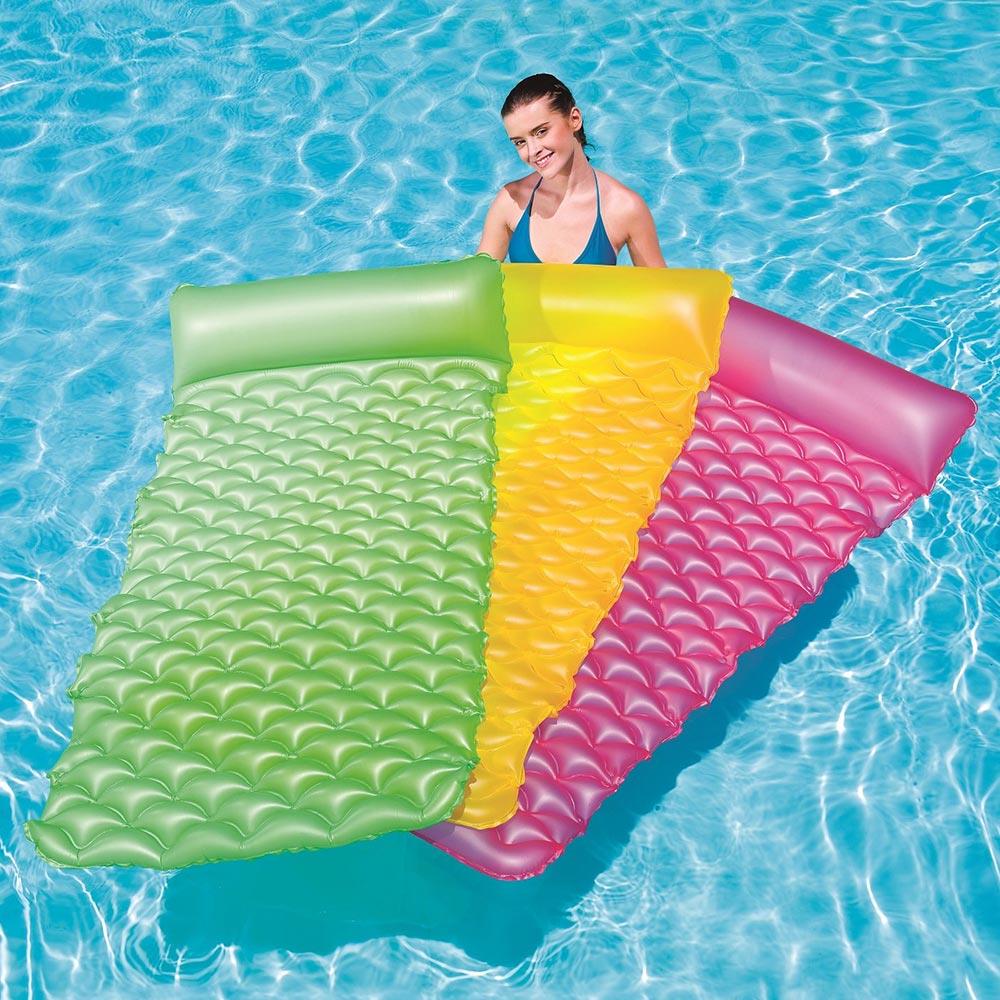 2 Pack Intex Tote 'N Float Wave Mat Floating Swimming Pool Lounger w/ Headrest 