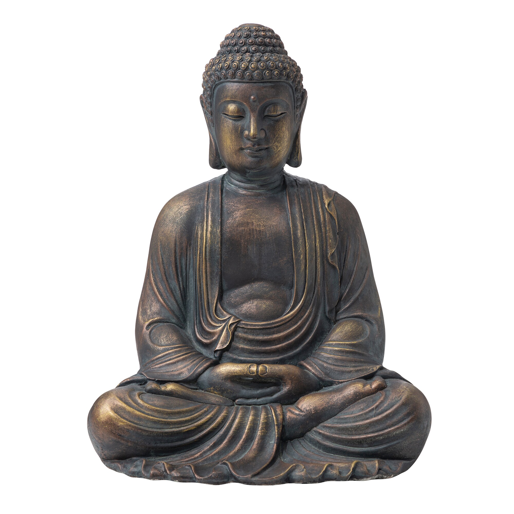 Say moat then Glitzhome 22.75-in H x 17.5-in W Brown Buddha Garden Statue in the Garden  Statues department at Lowes.com