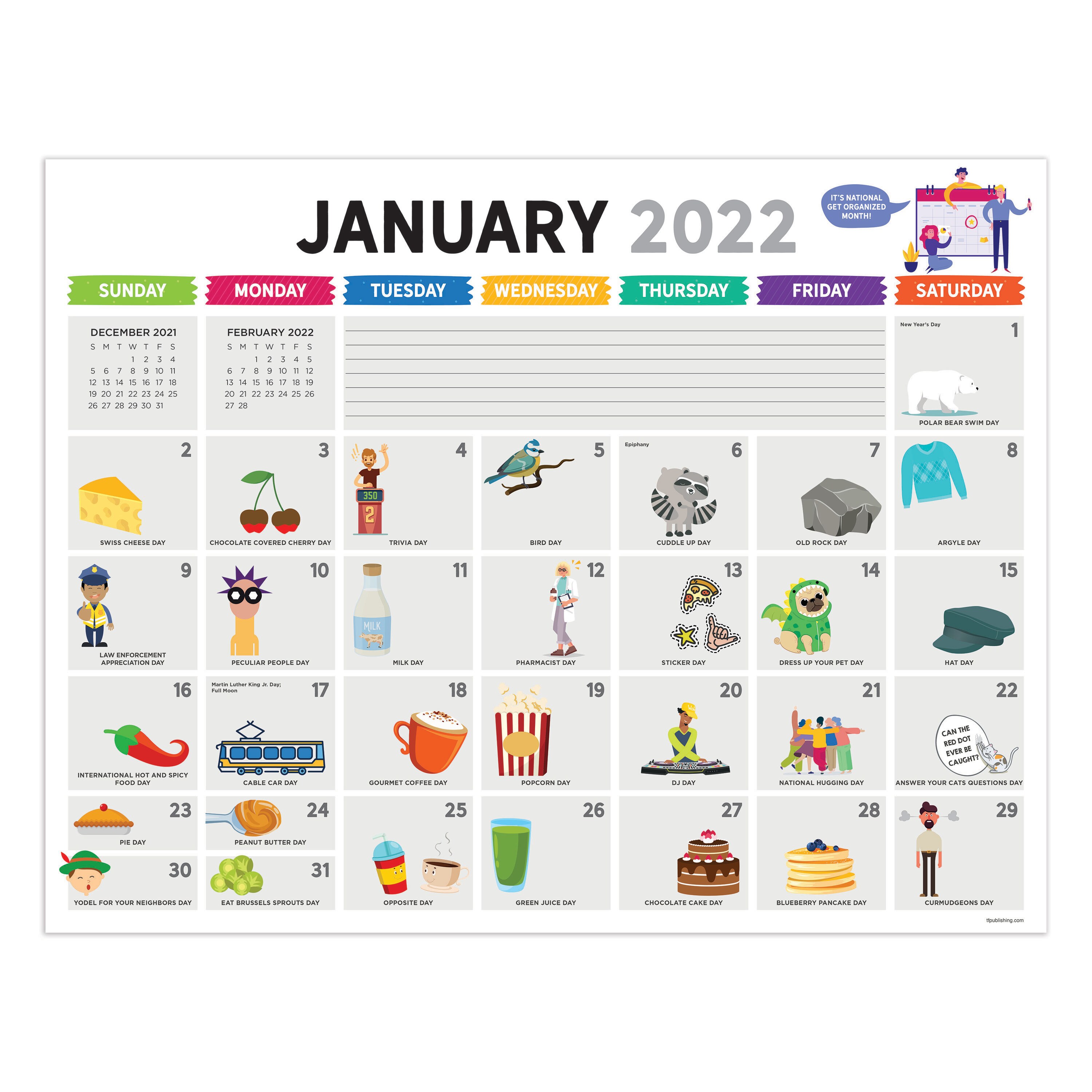 July 2020-June 2021 Everyday's A Holiday Large Desk Pad Monthly Calendar Blotter 
