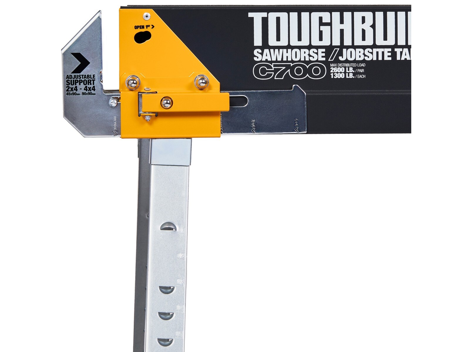 TOUGHBUILT 40-in W x 25-in H Adjustable Steel Saw Horse (1300-lb Capacity)
