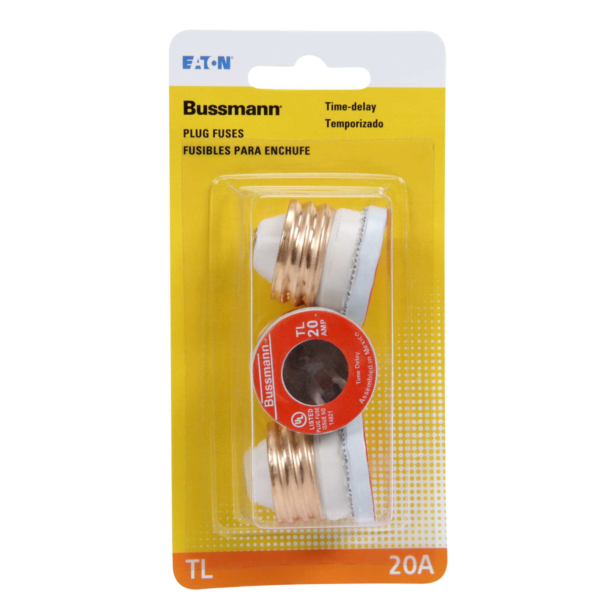 Details about   Cooper Bussmann BP/TL-20 Time Delay 20A 125Vac Plug Fuses Rejection Base 3 Pack 
