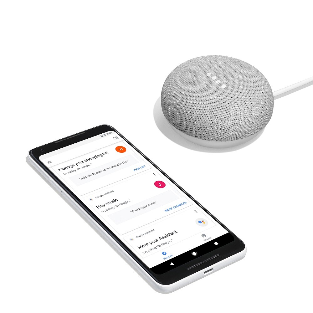NEW™ Google Home Mini Smart Speaker CHALK GA00210 Google Assistant 