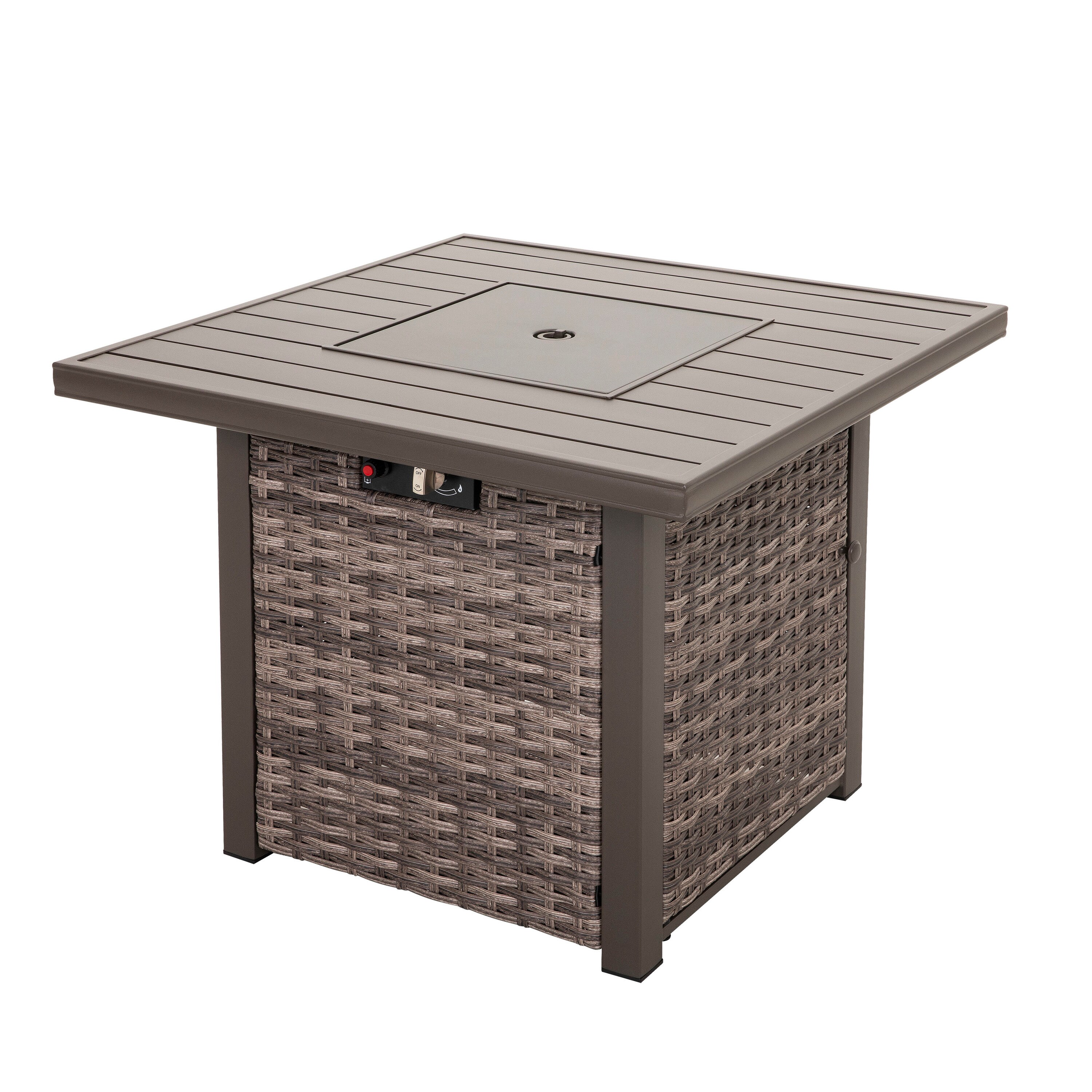 Nuu Garden 31.89in W 50000BTU Brown Aluminum Propane Gas Fire Pit