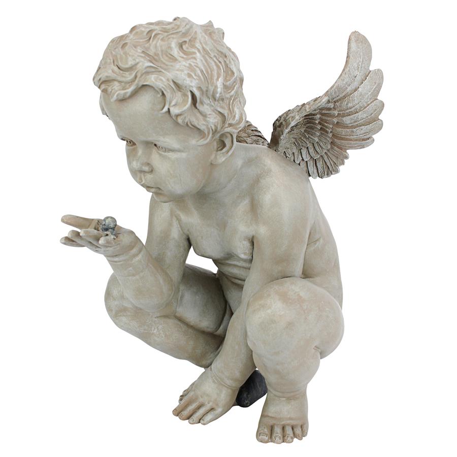 Design Toscano 15-in H x 9-in W Off-White Angels and Cherubs Garden Statue