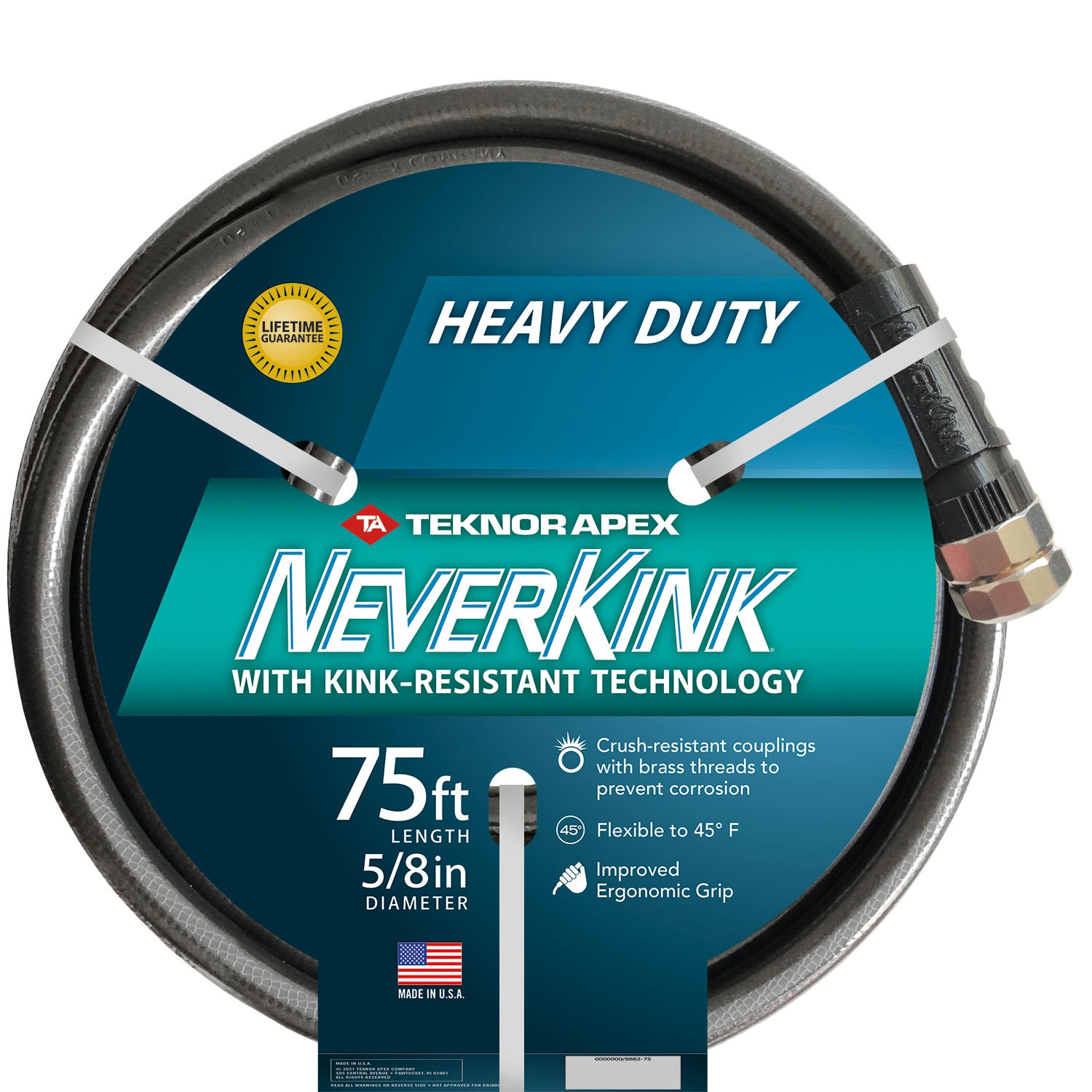 Heavy Duty Neverkink Commercial Outdoor Dia x75 ft Garden Water Hose 5/8 in