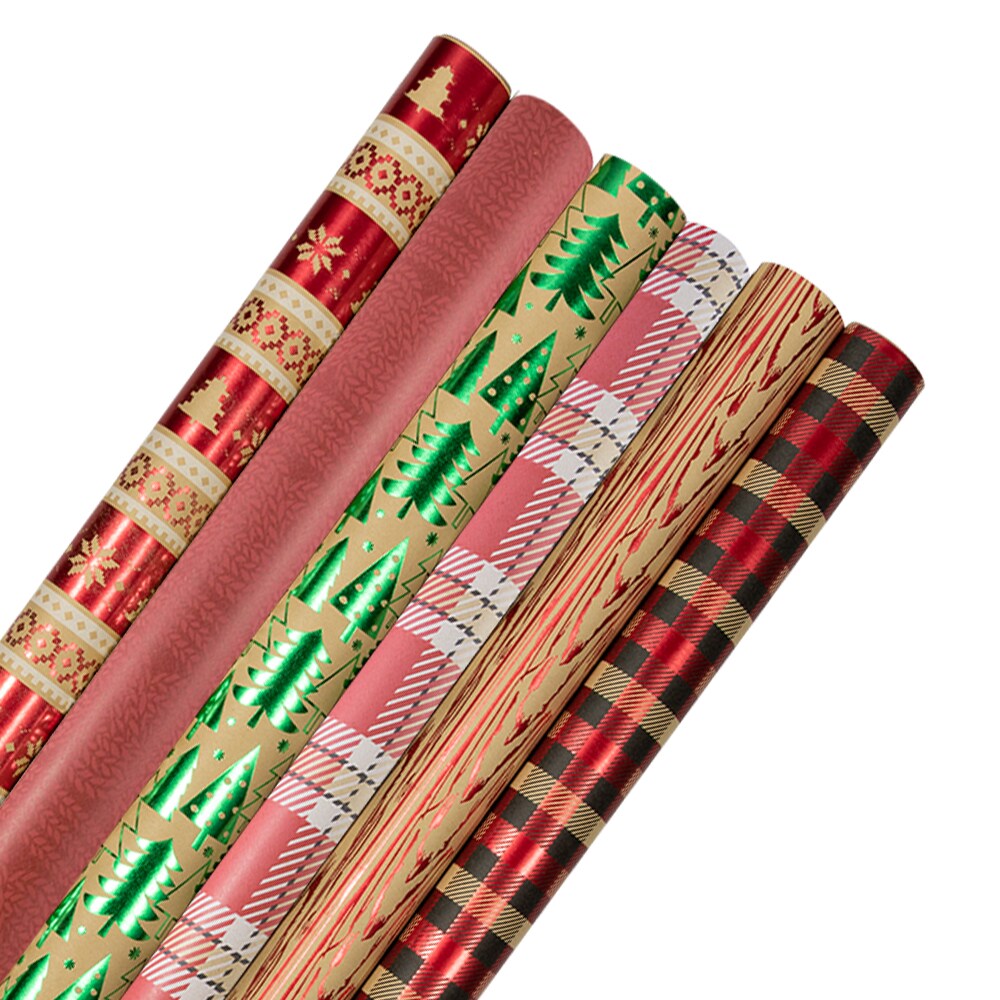 Christmas Wrapping Paper, Plaid Designs Snowflake Paper Deer 