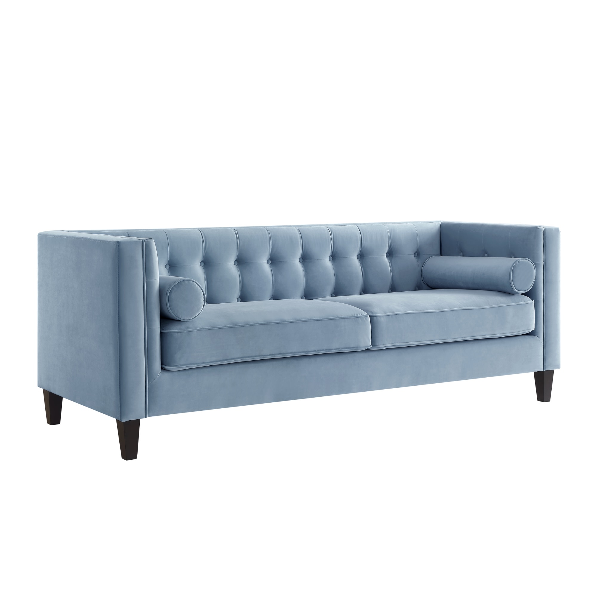 blue velvet snuggle chair