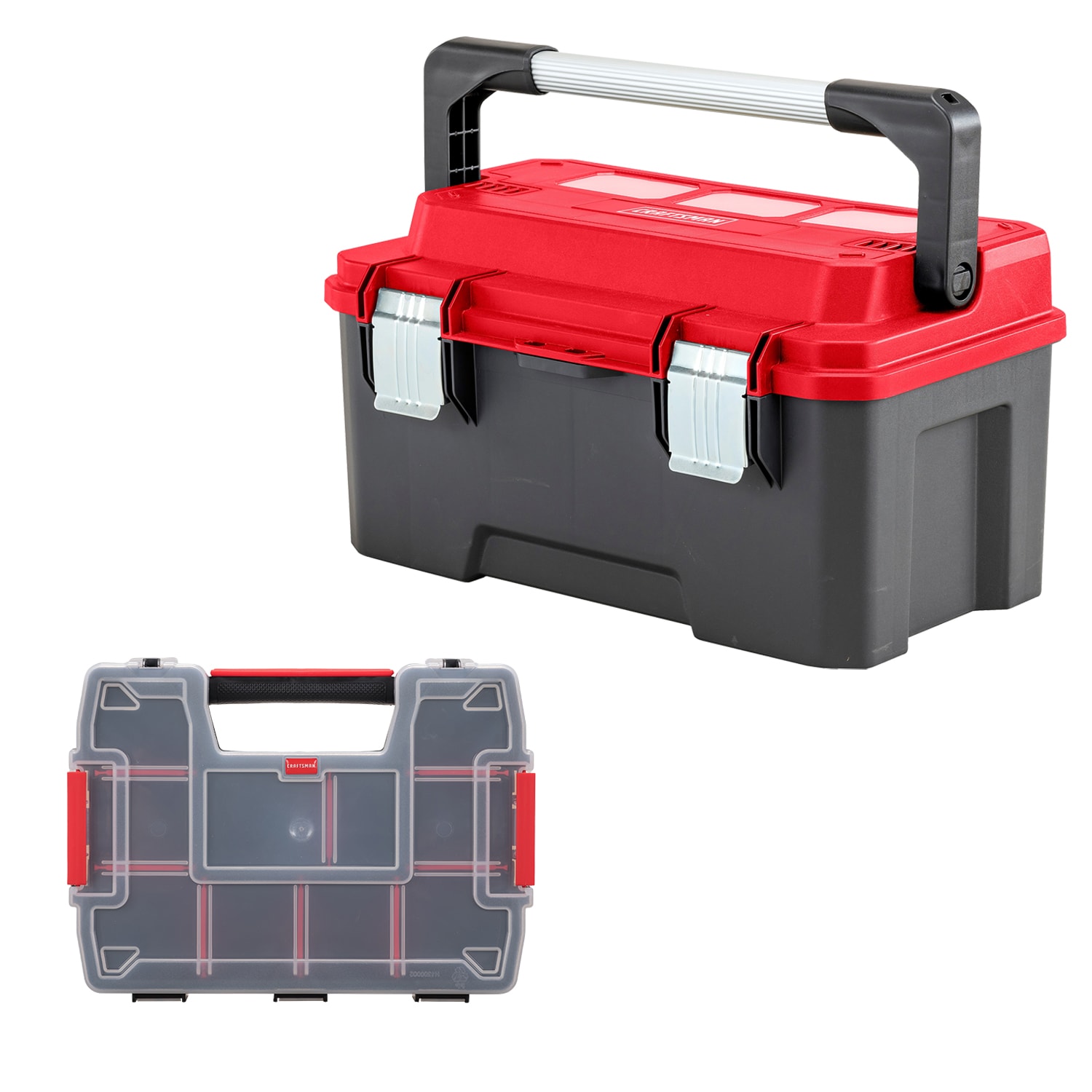 Portable Tool Box Double Drawer Organizer Bits Compartment Heavy Duty Work Case 