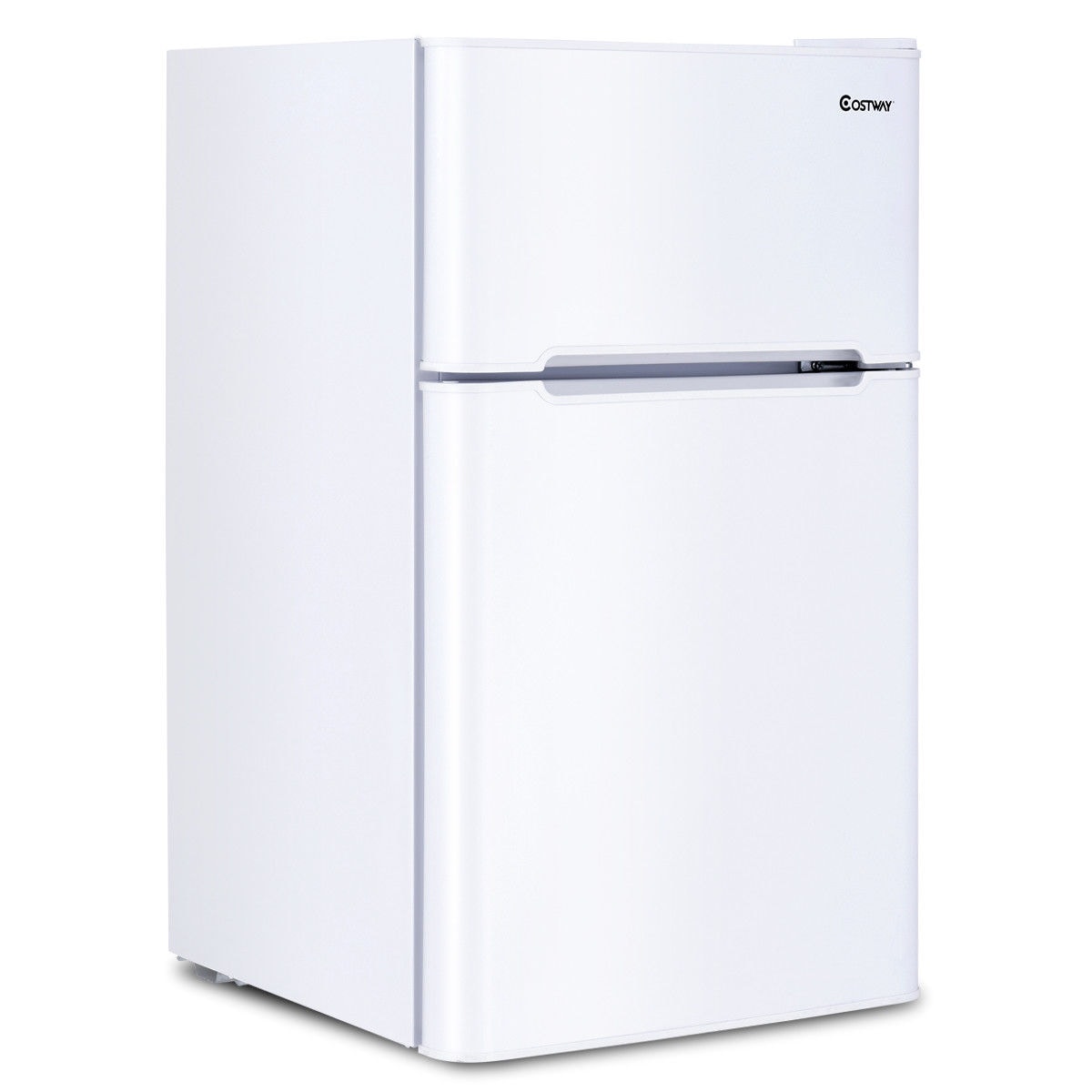 3.2 Cu Ft Mini Fridge Freezer 2-Door Compact Refrigerator Black/Stainless Steel 
