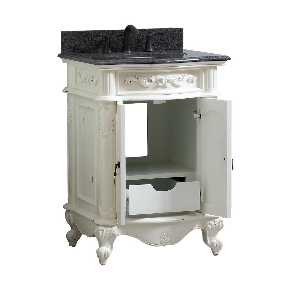 Avanity Provence 25 In Antique White Undermount Single Sink Bathroom Vanity With Black Granite 