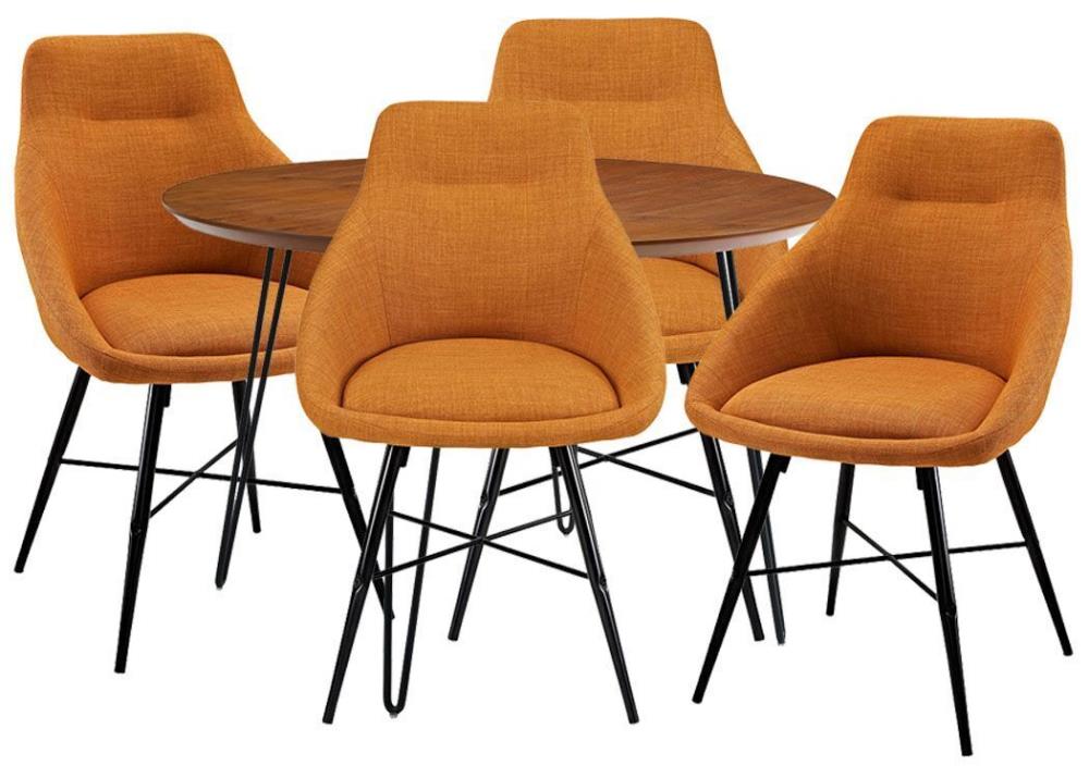 mid century modern round dining table and chairs