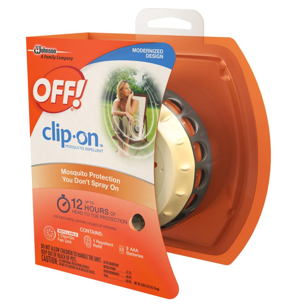 OFF Clip-on Fan & 4 Refills Set Clip On Mosquito Repellent Mosquitoe Bugs OFF 