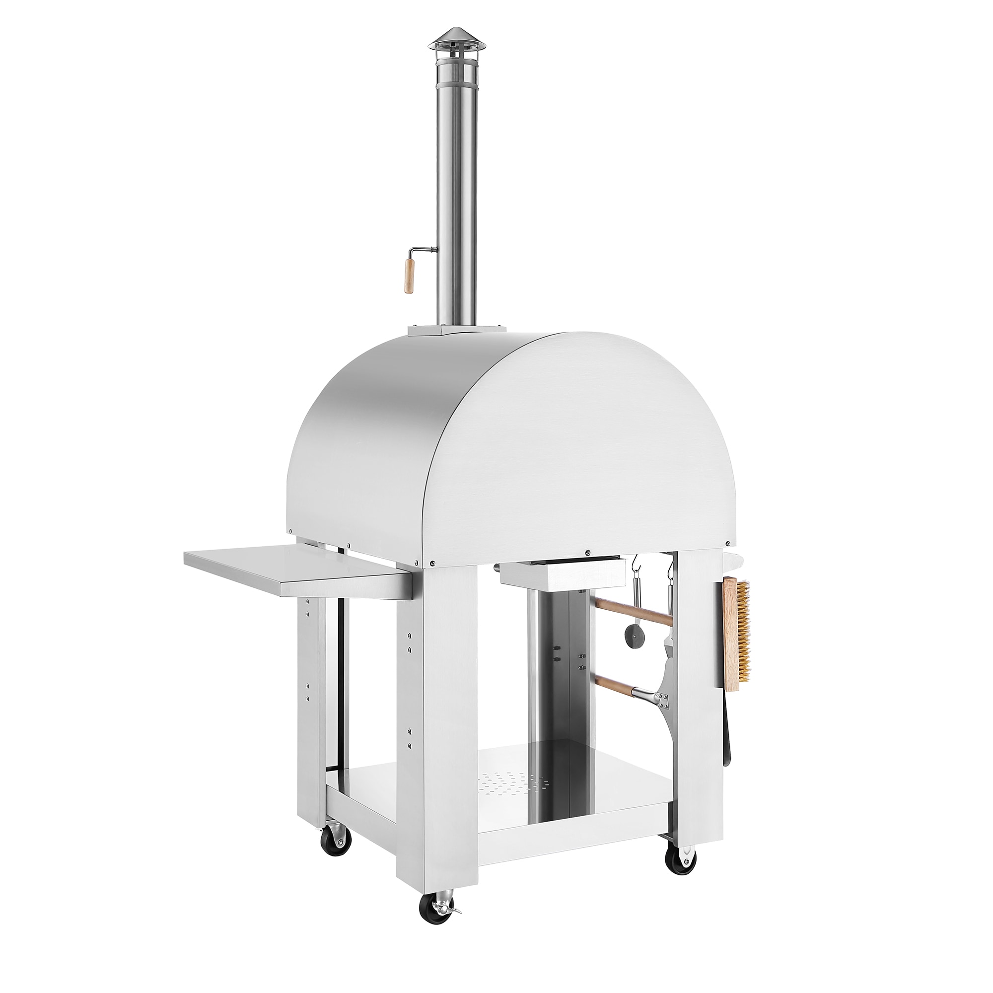 Nxr Elite Large Wood Fired Pizza Oven And Cart With Cover Stainless Steel Commercial Kitchen