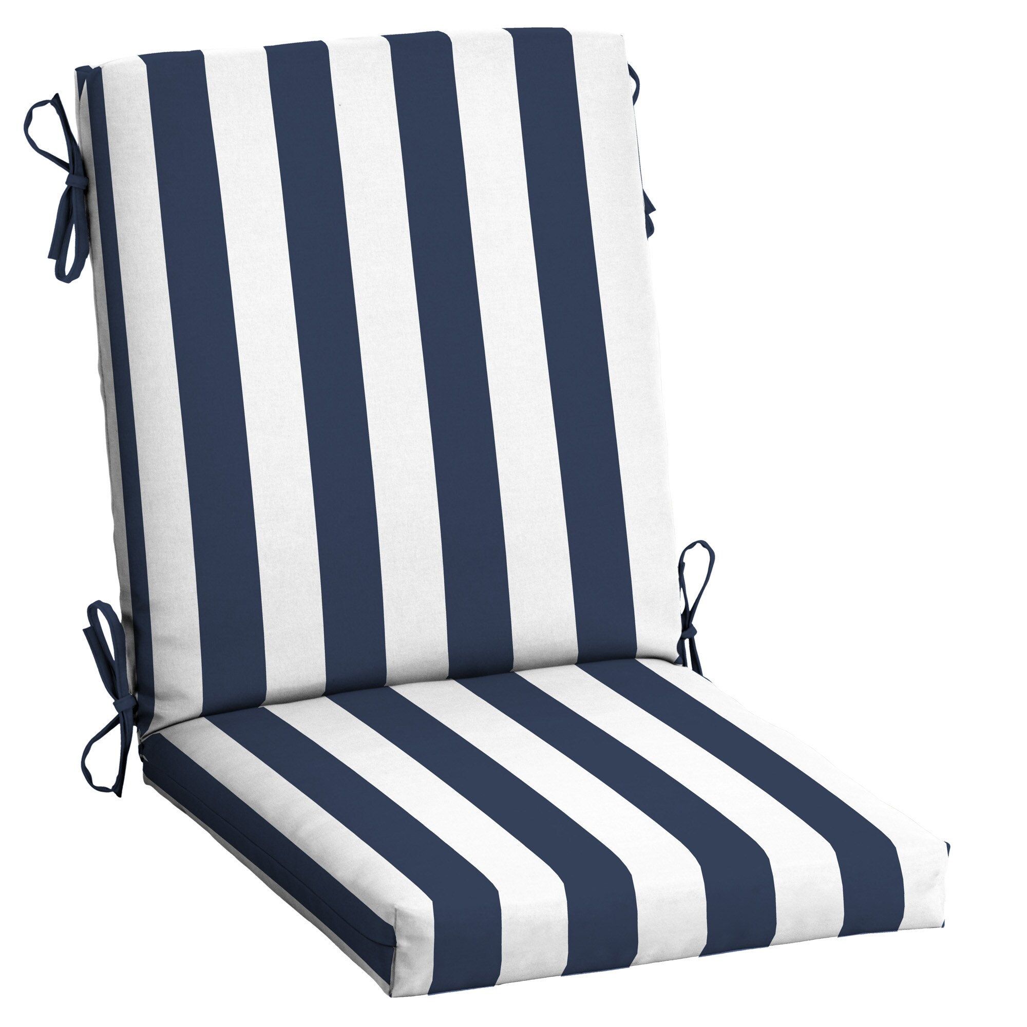 Set of 2 Multicolor Striped UV/Fade Resistant Outdoor Patio Seat Cushion 20 with Ties