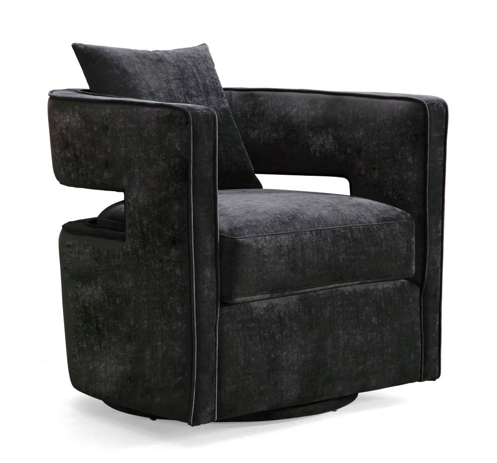 modern black velvet chair