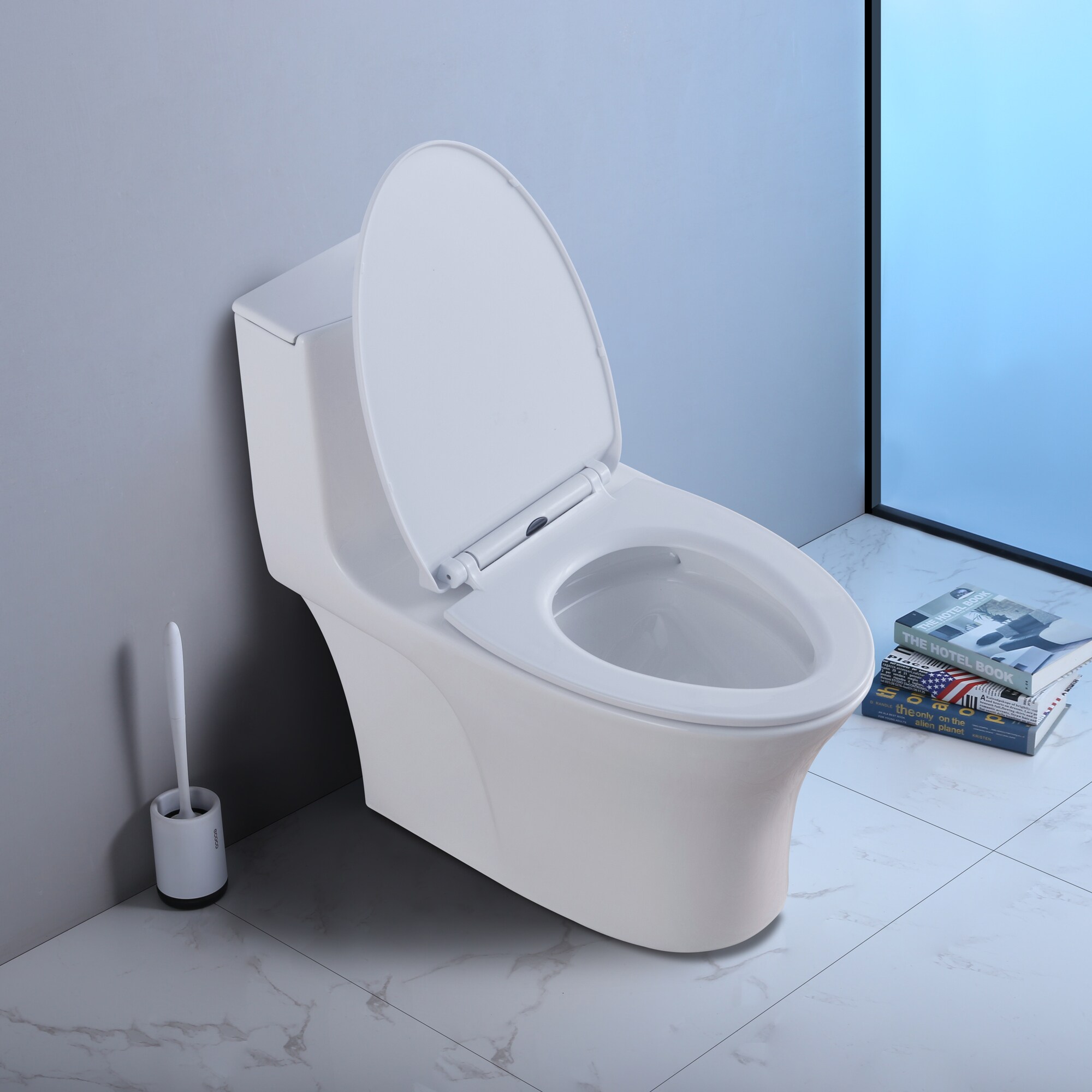 D Shape White Toilet Seat Toilet Seat Cover Soft Close Bathroom Lid Fix fixtures 