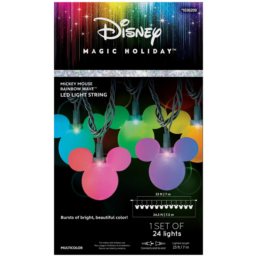Disney Mickey Mouse Shimmering Magic 25 LED Light String Set 24 Ft Brand NEW! 