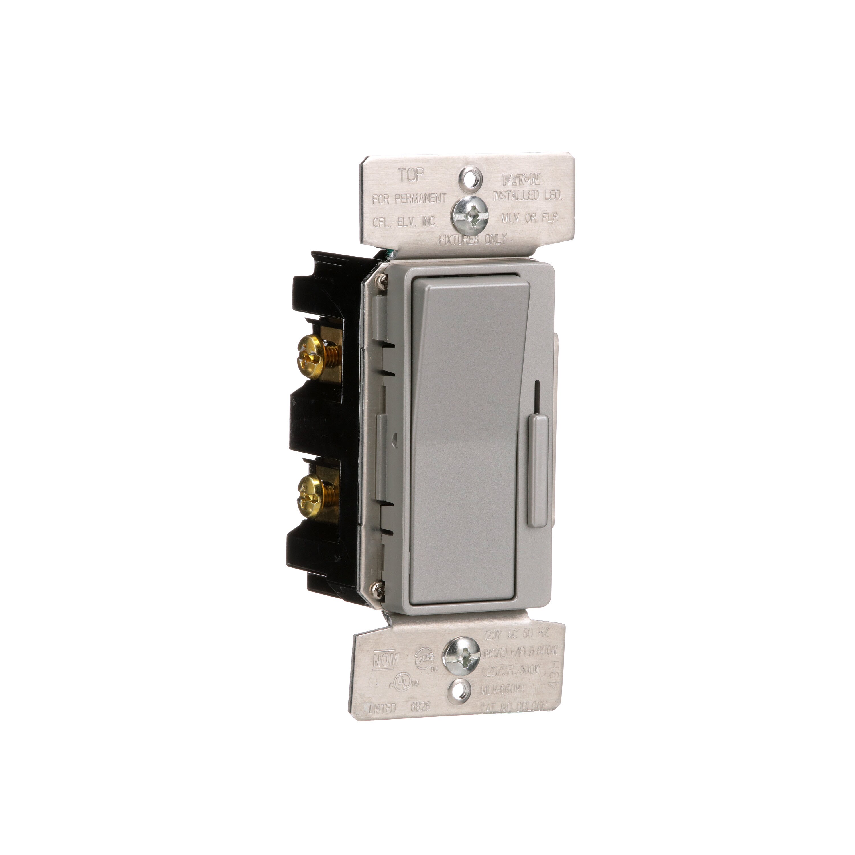White Rubbed Bronze Eaton Toggle Dimmer Switch w/ Preset DAL06P-C6-K-L Gray 