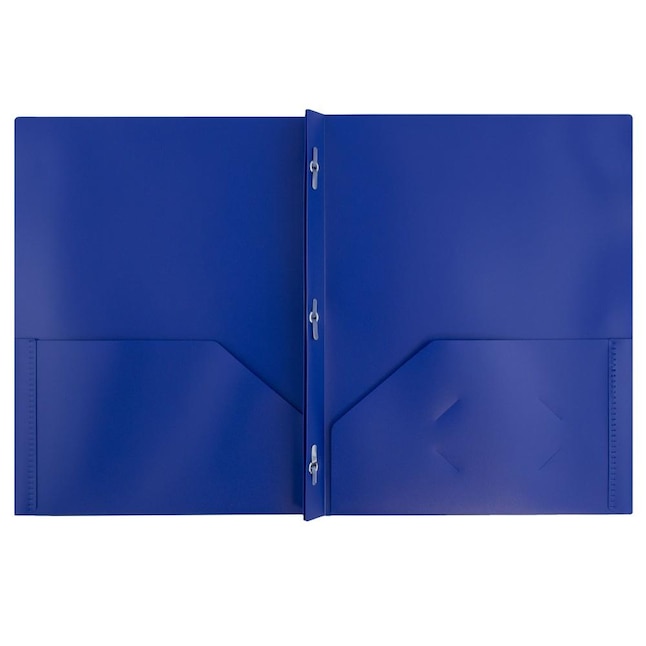 JAM Paper JAM Paper POP 2 Pocket School Folders with Metal Prong Fastener  Clasps, Deep Blue, 6/Pack in the Folders department at Lowes.com