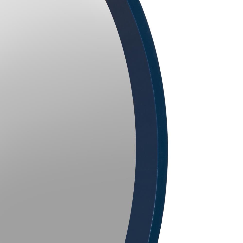 Kate and Laurel Travis 21.6-in W x 21.6-in H Round Navy Blue Framed Wall Mirror