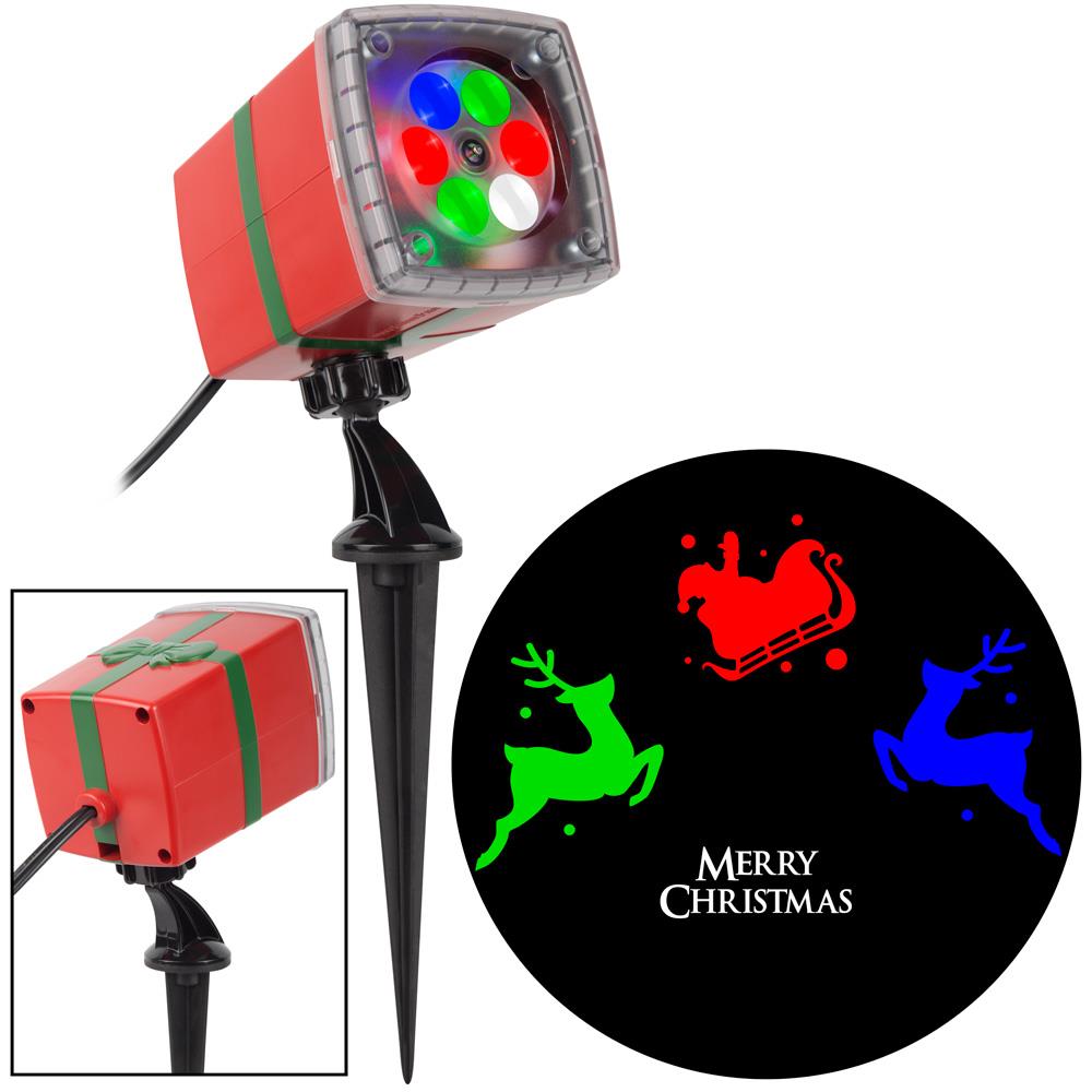 New Gemmy LED Christmas Lightshow Projection Santa & Sleigh Silhouette Projector 
