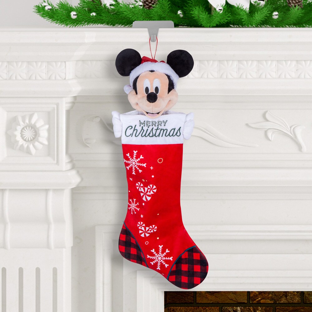 8.5" Disney Mickey Mouse Christmas Stocking with Plush Cuff NEW 