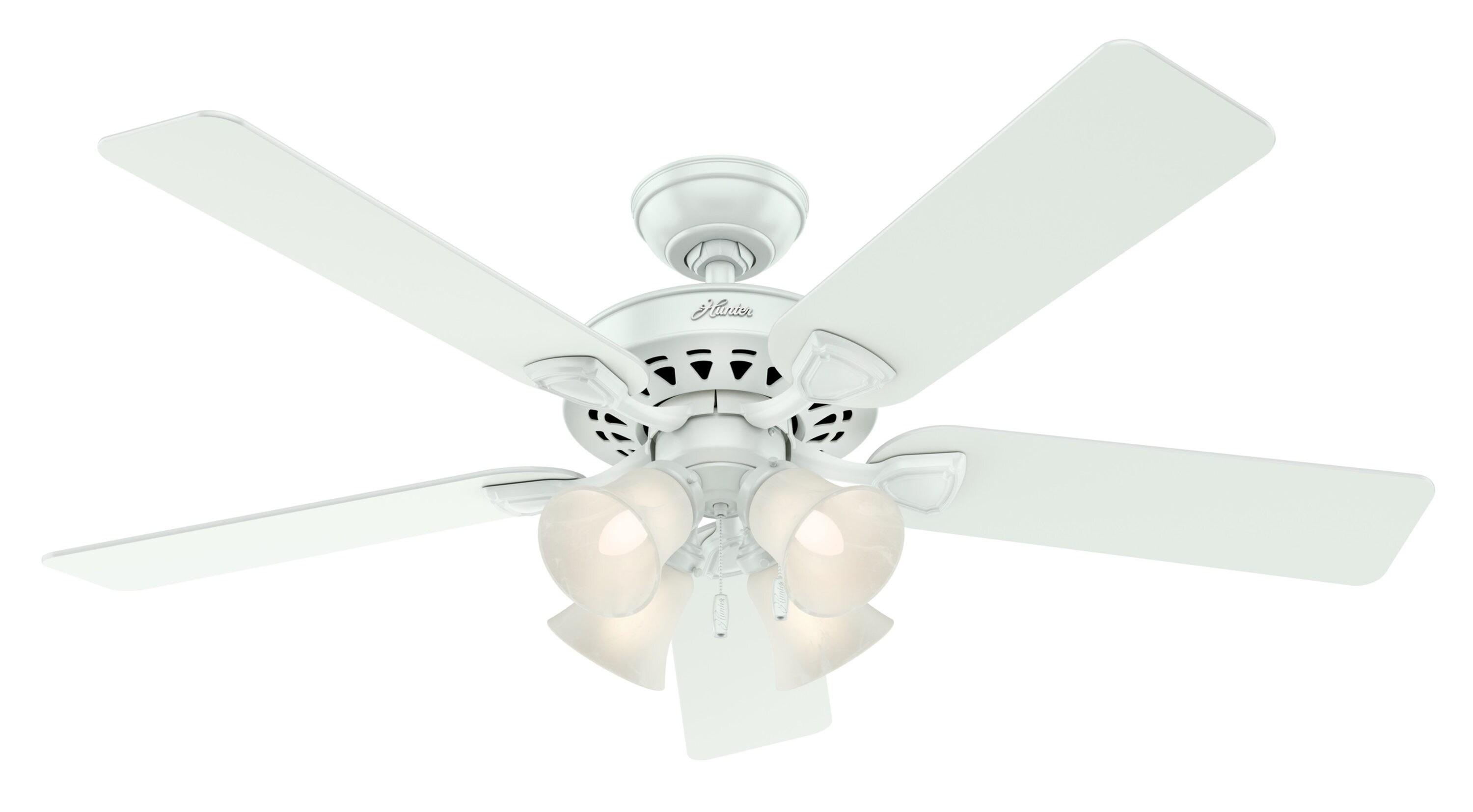 Hunter Original Ceiling Fan Blades Pure White With Grommets 52” 